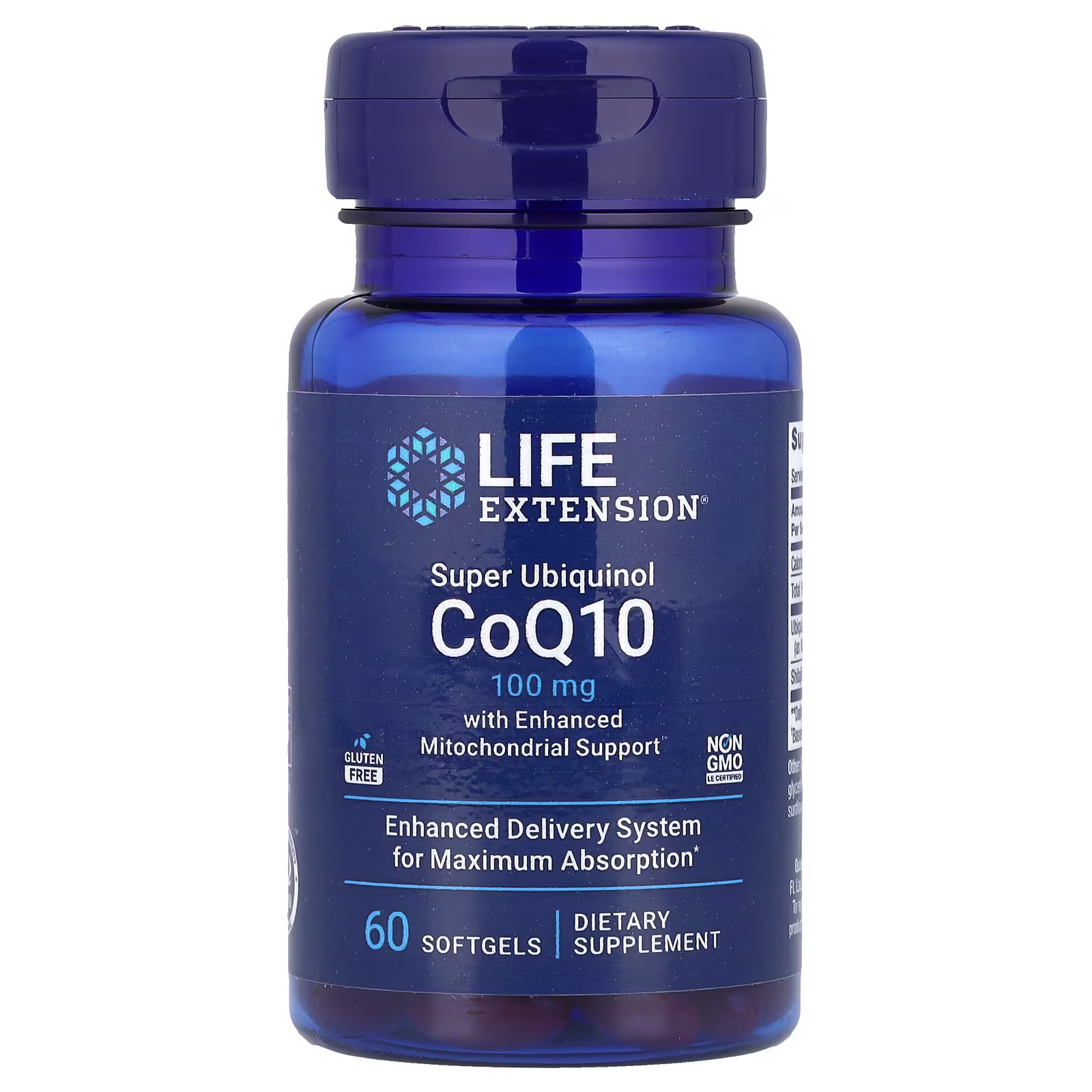 Super Ubiquinol CoQ10 con Soporte Mitocondrial, 100 mg, 60 cápsulas blandas, Life Extension