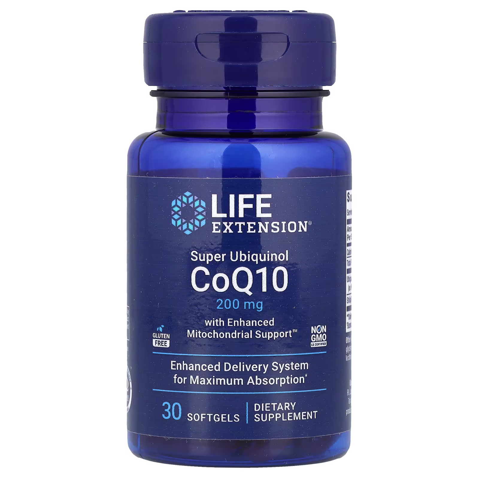 Super Ubiquinol CoQ10 con Enhanced Mitochondrial Support, 200 mg, 30 cápsulas blandas, Life Extension