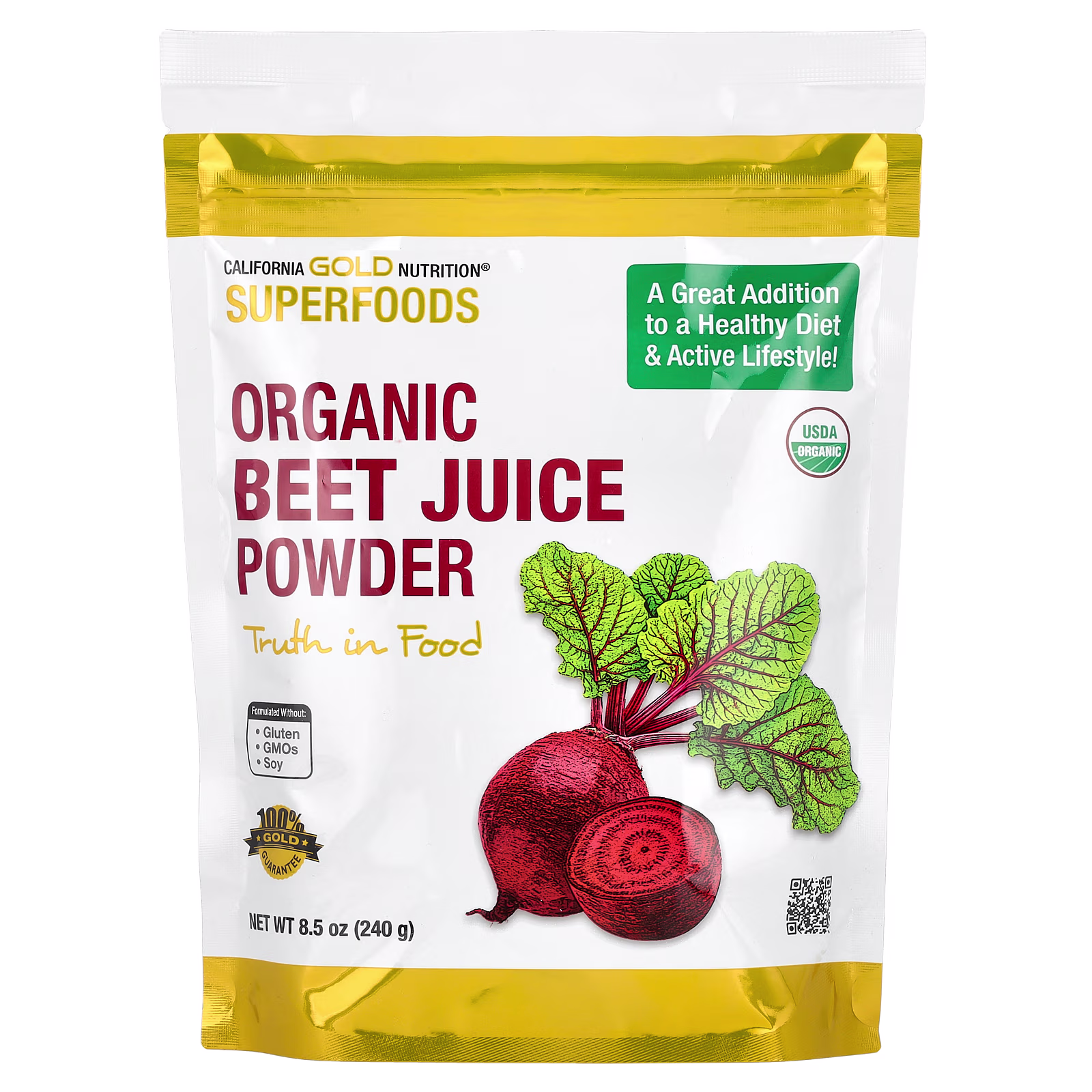 Superfoods, Zumo de remolacha orgánica en polvo, 240 g (8,5 oz), California Gold Nutrition