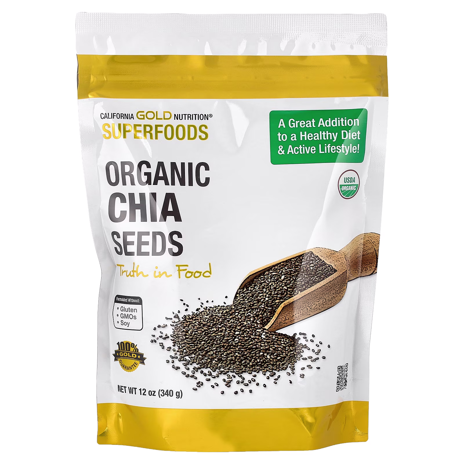 Superfoods, Semillas de chía orgánica, 340 g (12 oz), California Gold Nutrition