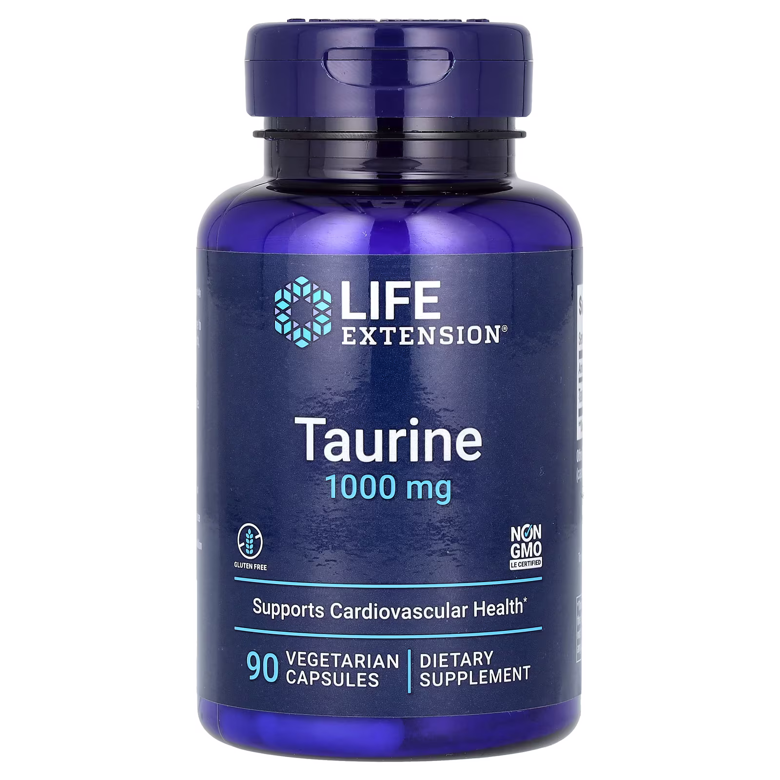Taurina (Aminoácido Sulfónico), 1.000 mg, 90 cápsulas vegetales, Life Extension