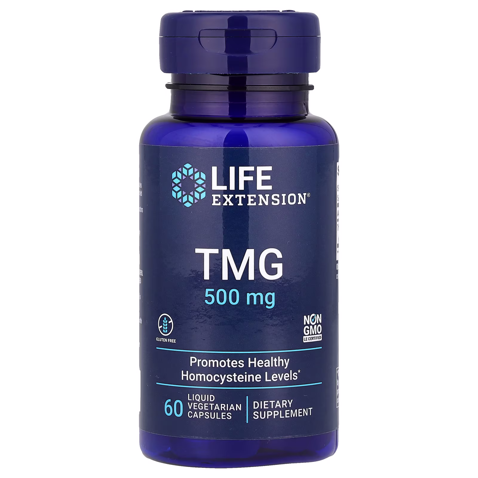 Trimetilglicina (TMG / Betaína Anhidra), 500 mg, 60 cápsulas vegetales líquidas, Life Extension
