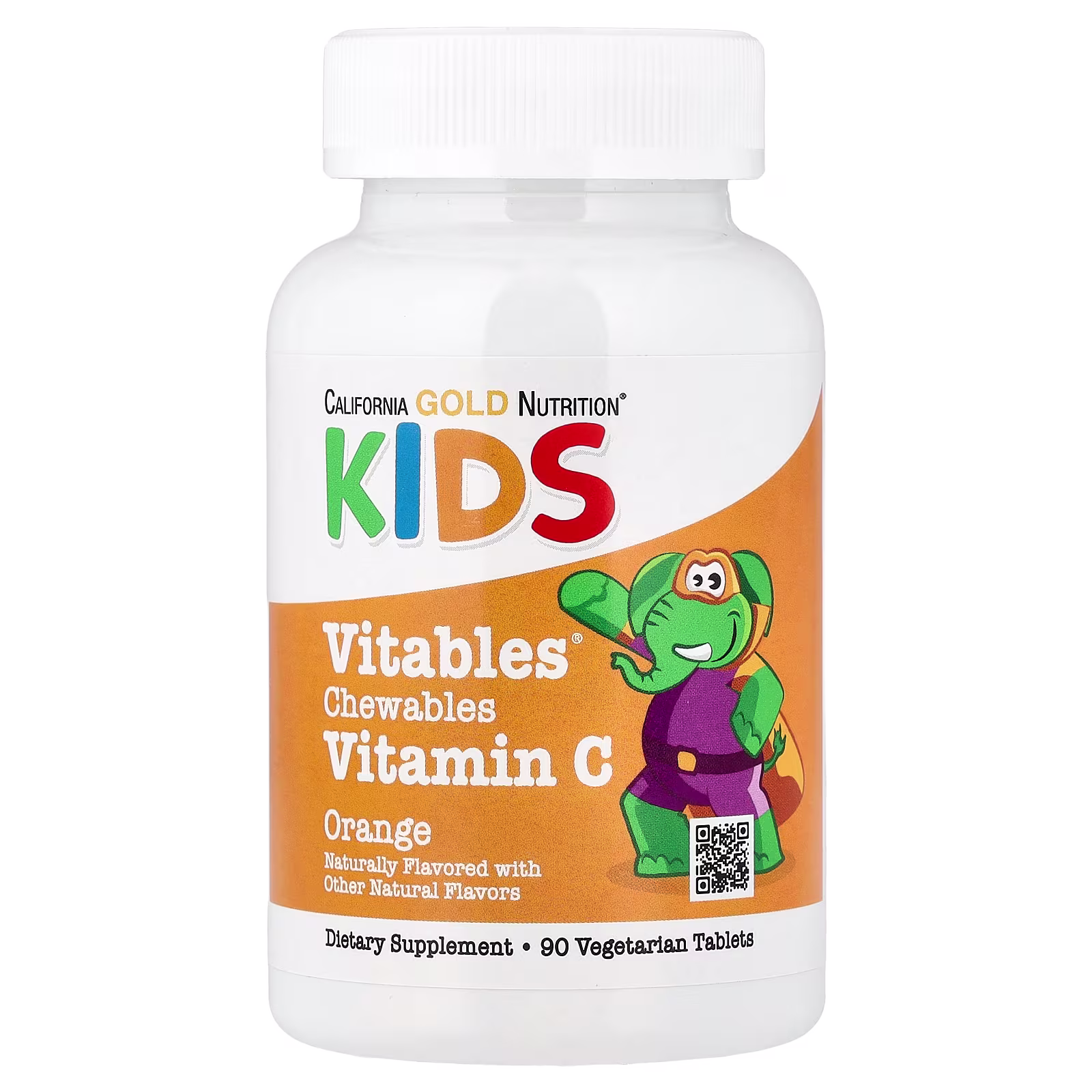 Vitables®, Vitamina C masticable con complejo de bioflavonoides para niños, Naranja, 90 tabletas vegetales, California Gold Nutrition