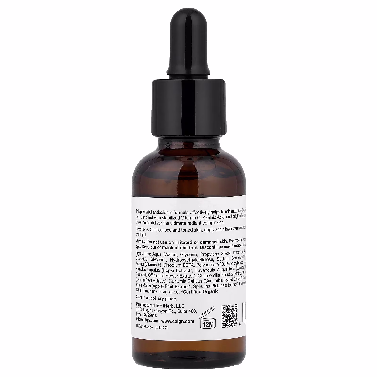 Elixir iluminador con vitamina C, Sérum con aceite seco potenciado con efecto iluminador, 30 ml (1 oz. líq.), California Gold Nutrition