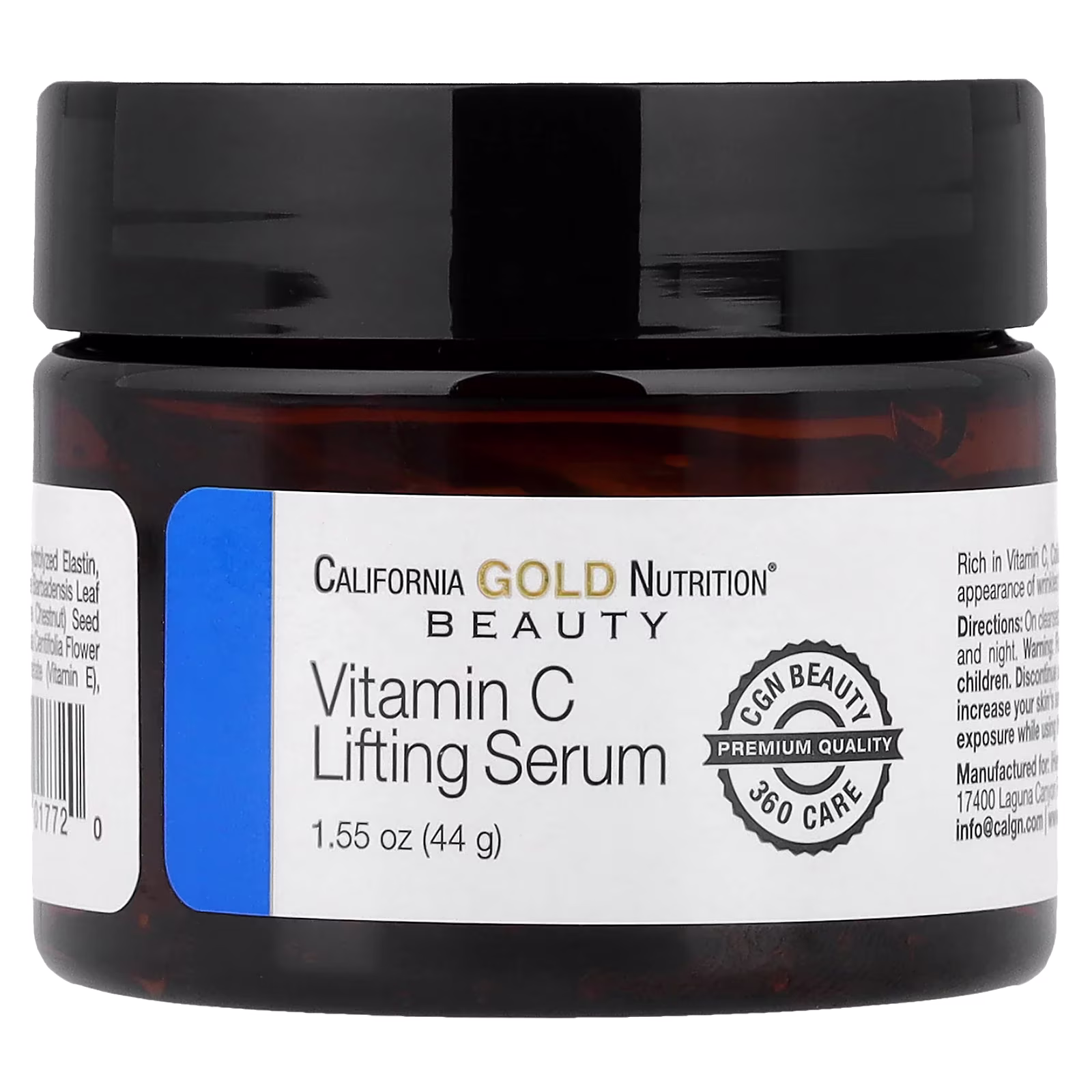Sérum reafirmante con vitamina C, Sérum en gel con efecto iluminador mejorado, 44 g (1,55 oz), California Gold Nutrition