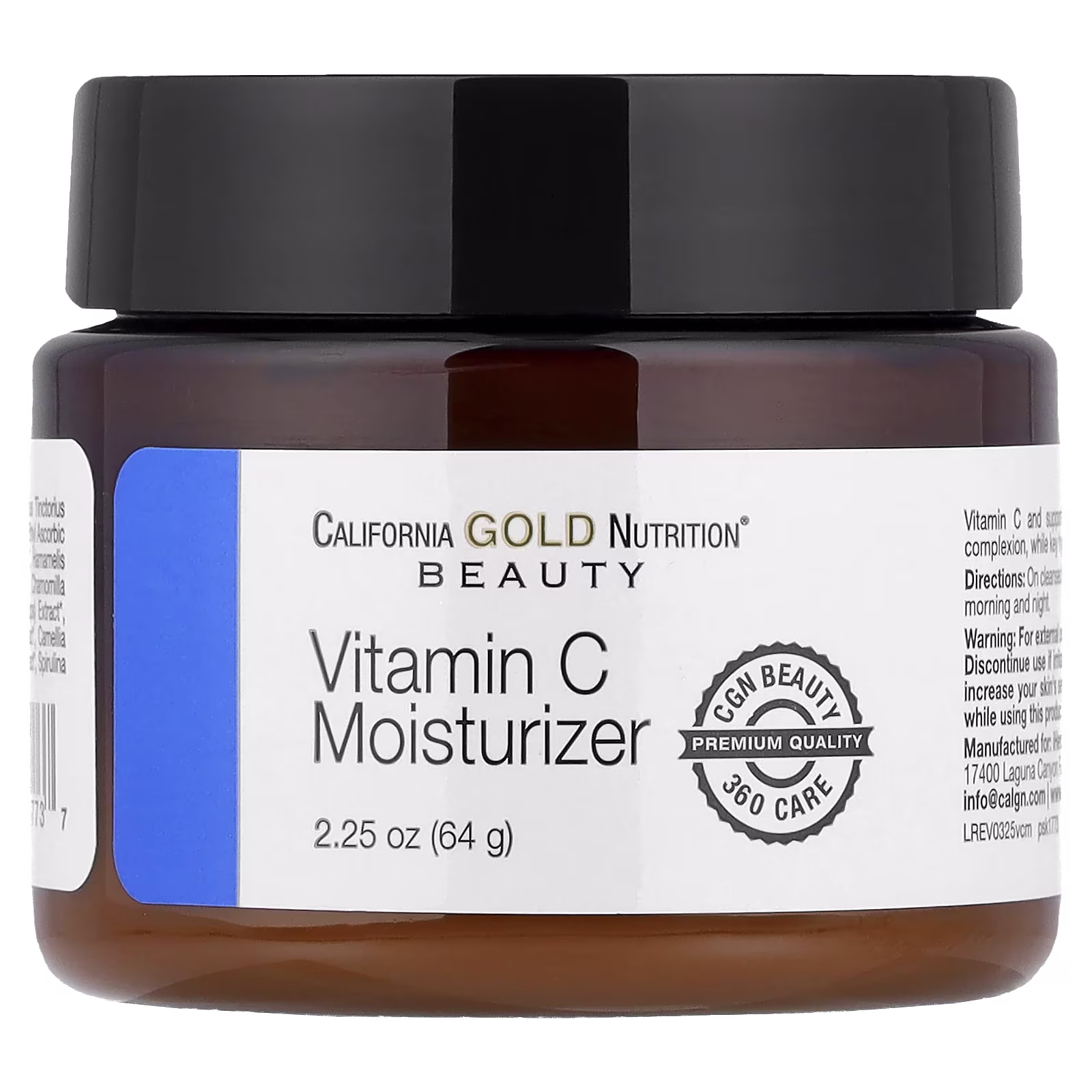 Humectante con vitamina C, Crema liviana para una mejor iluminación, 64 g (2,25 oz), California Gold Nutrition