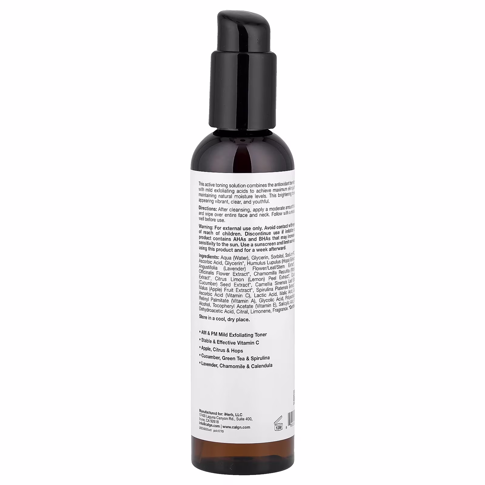 Tónico con vitamina C, Tónico iluminador potenciado, 177 ml (6 oz. líq.), California Gold Nutrition