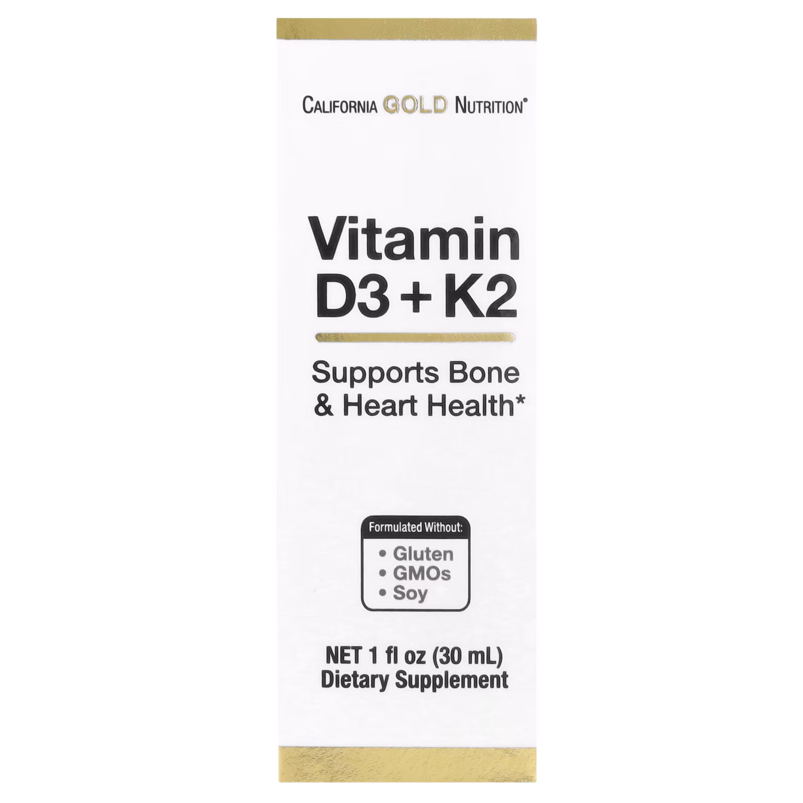 Vitamina D3 y vitamina K2 en forma de MK4, 25 mcg (1000 UI), 30 ml (1 oz. líq.), California Gold Nutrition
