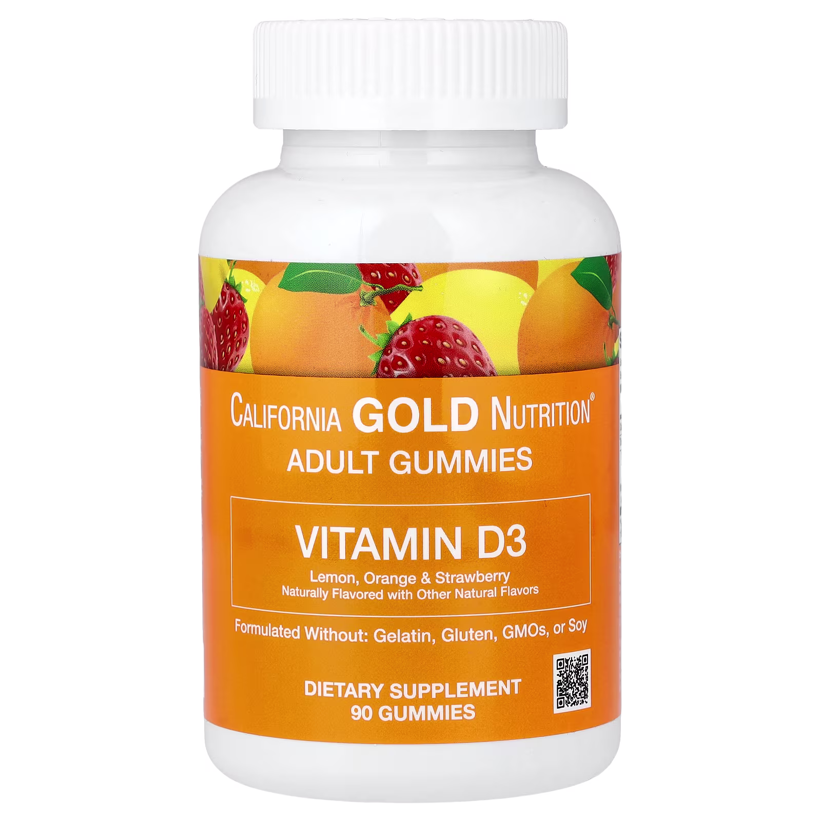 Vitamin D3 Gummies, Limón, naranja y fresa, 90 gomitas (25 mcg [1000 UI] por gomita), California Gold Nutrition