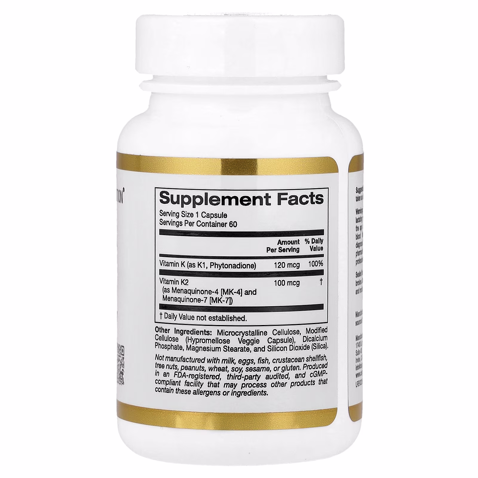 Complejo de vitaminas K, 60 cápsulas vegetales, California Gold Nutrition