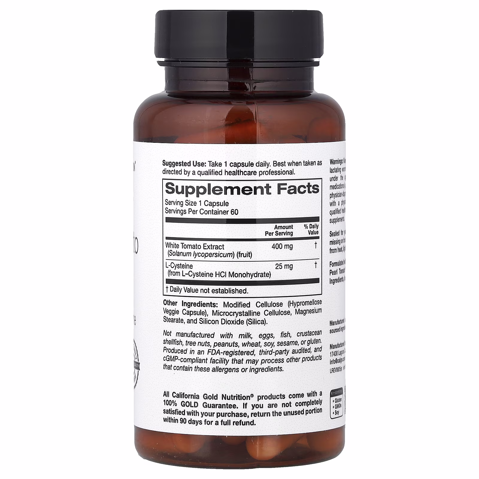 Extracto de tomate blanco, 60 cápsulas vegetales, California Gold Nutrition