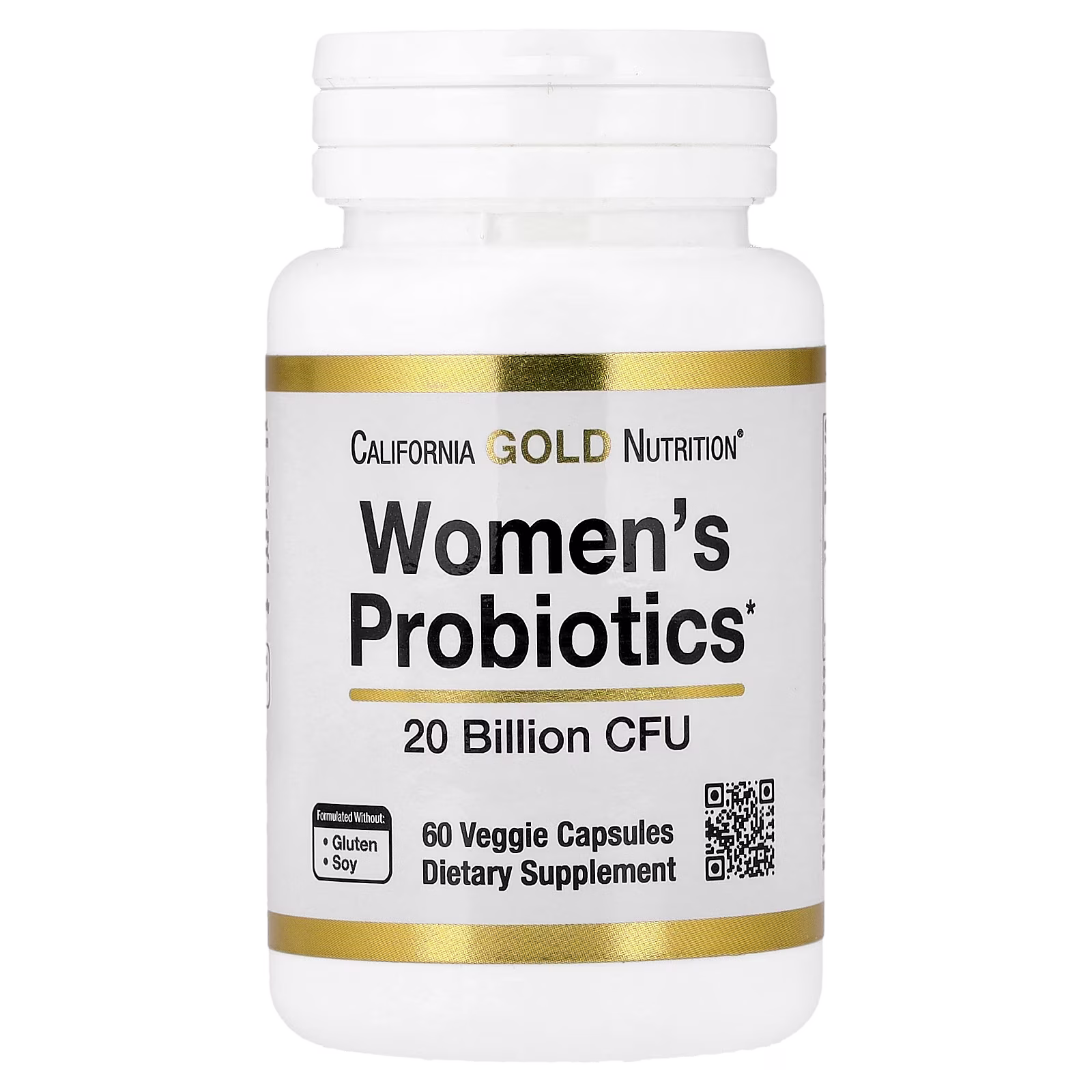 Probióticos para mujeres, Bifidobacterium lactis, Lactobacillus acidophilus y rhamnosus, 20 mil millones de UFC, 60 cápsulas vegetales, California Gold Nutrition
