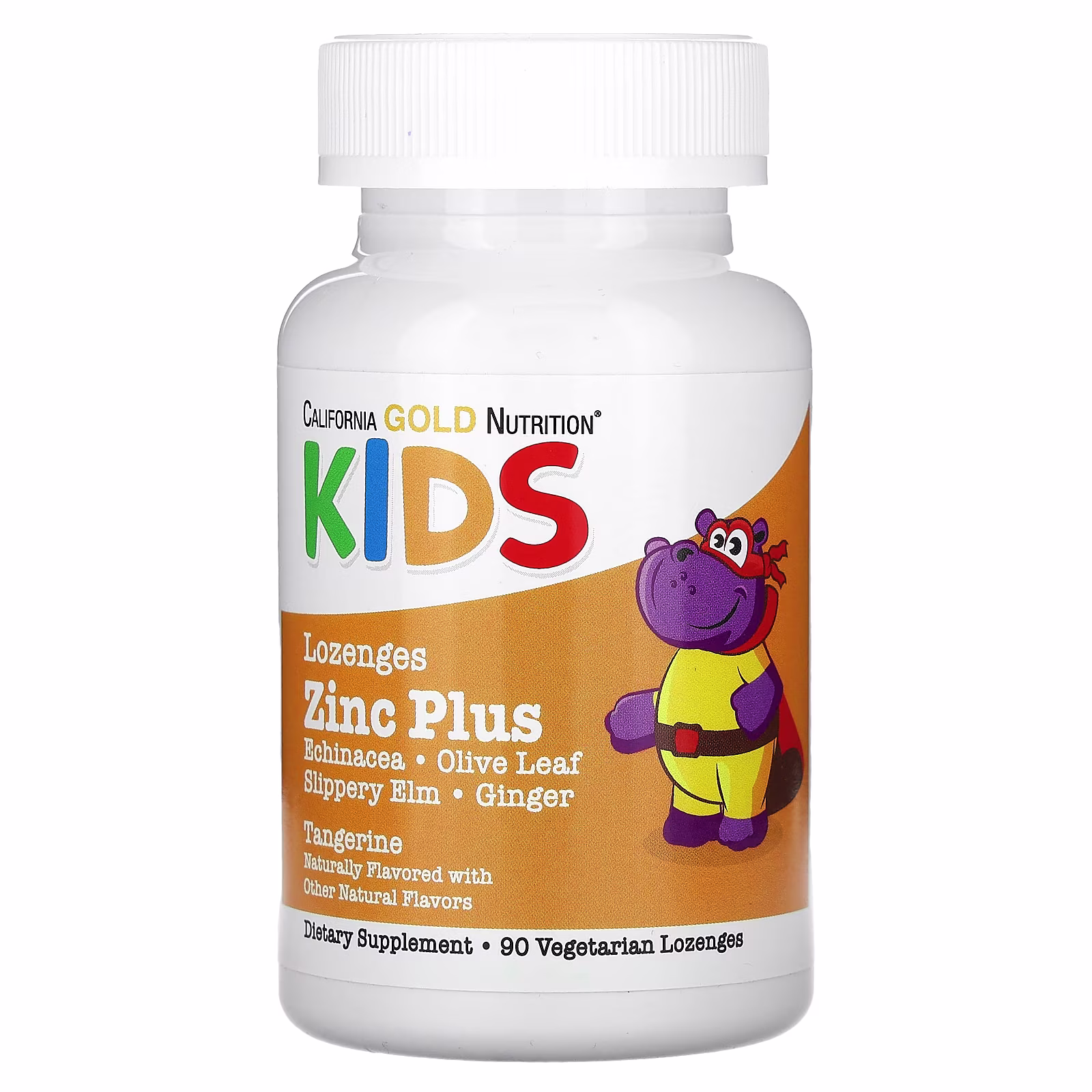 Pastillas de zinc plus para niños, Sabor natural a mandarina, 90 pastillas, California Gold Nutrition