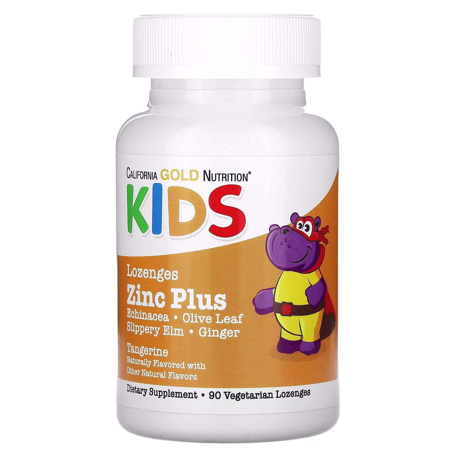 Pastillas de zinc plus para niños, Sabor natural a mandarina, 90 pastillas, California Gold Nutrition