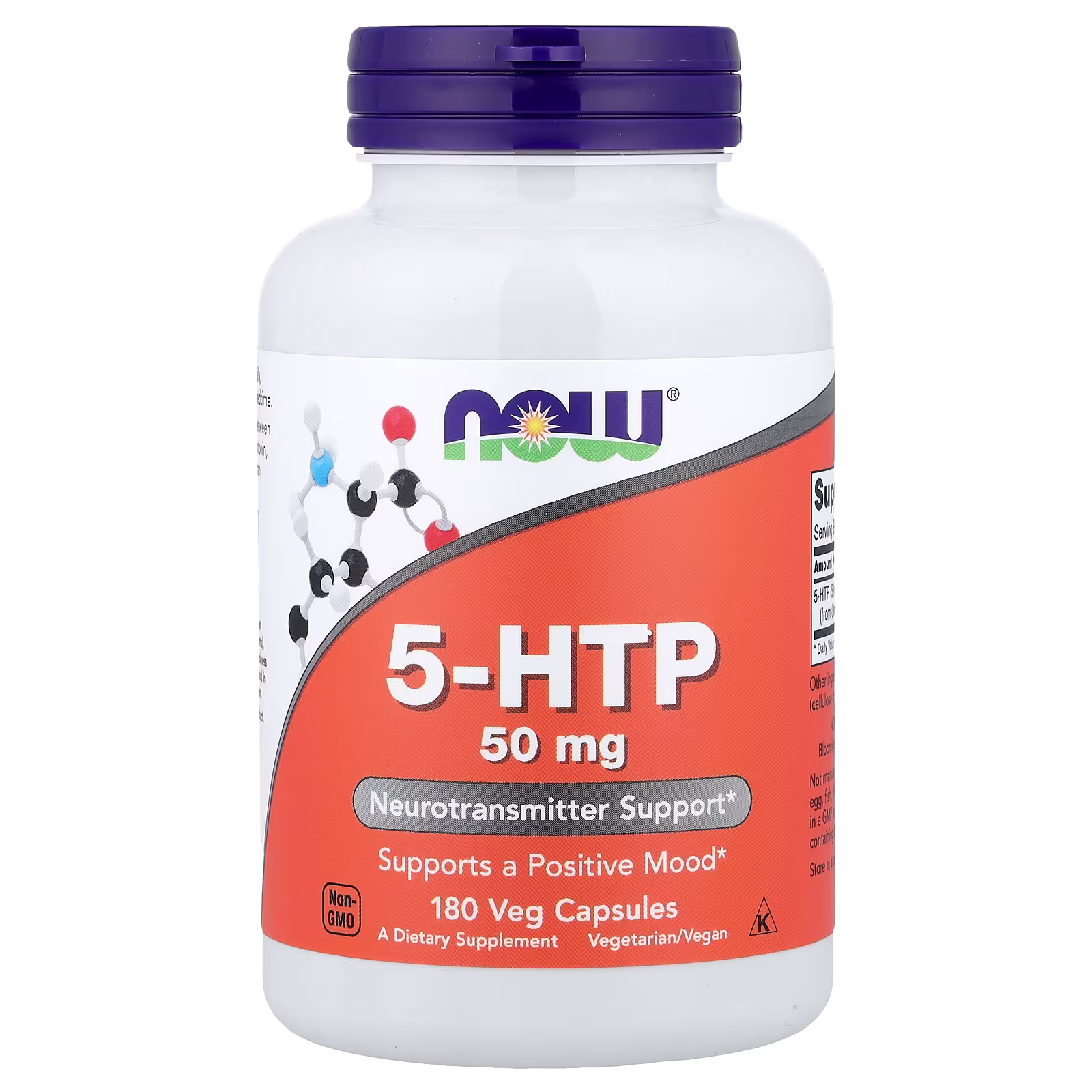 5-HTP, 50 mg, 180 cápsulas vegetales, NOW Foods
