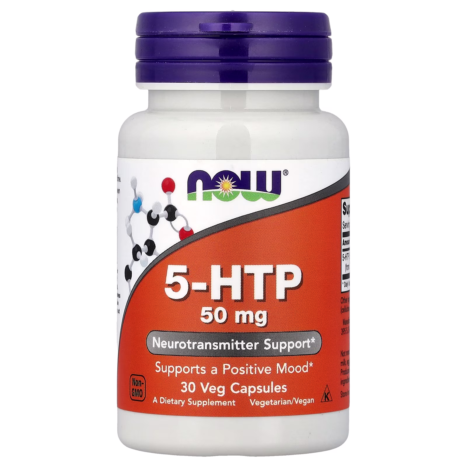 5-HTP, 50 mg, 30 cápsulas vegetales, NOW Foods
