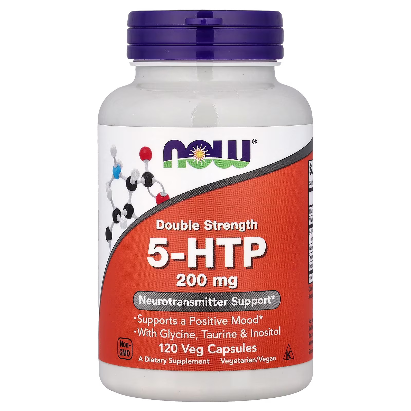 5-HTP con glicina, taurina e inositol, 120 cápsulas vegetales, NOW Foods