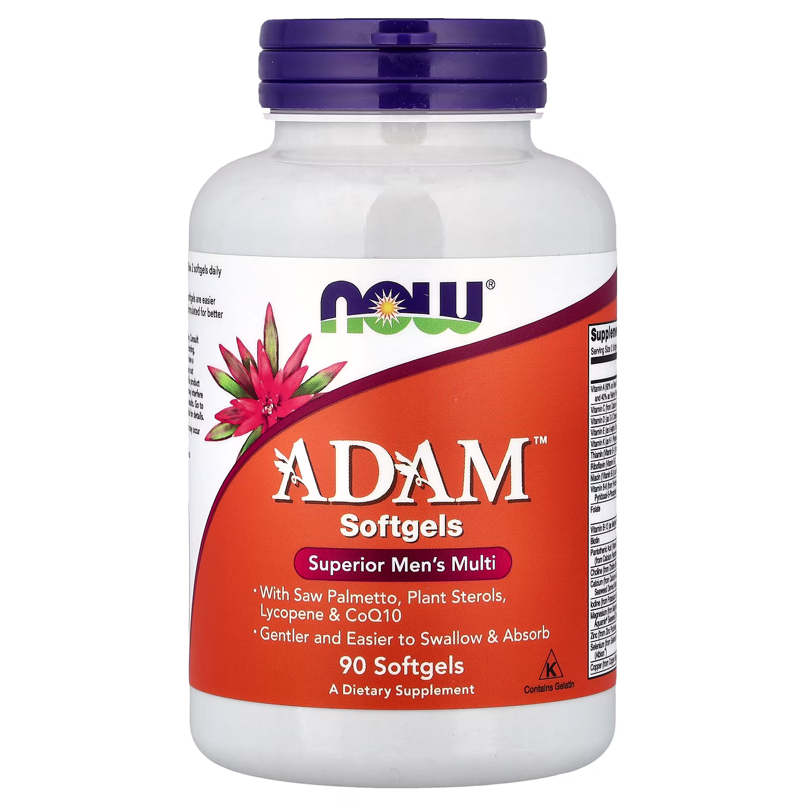 ADAM™, Suplemento multivitamínico superior para hombres, 90 cápsulas blandas, NOW Foods