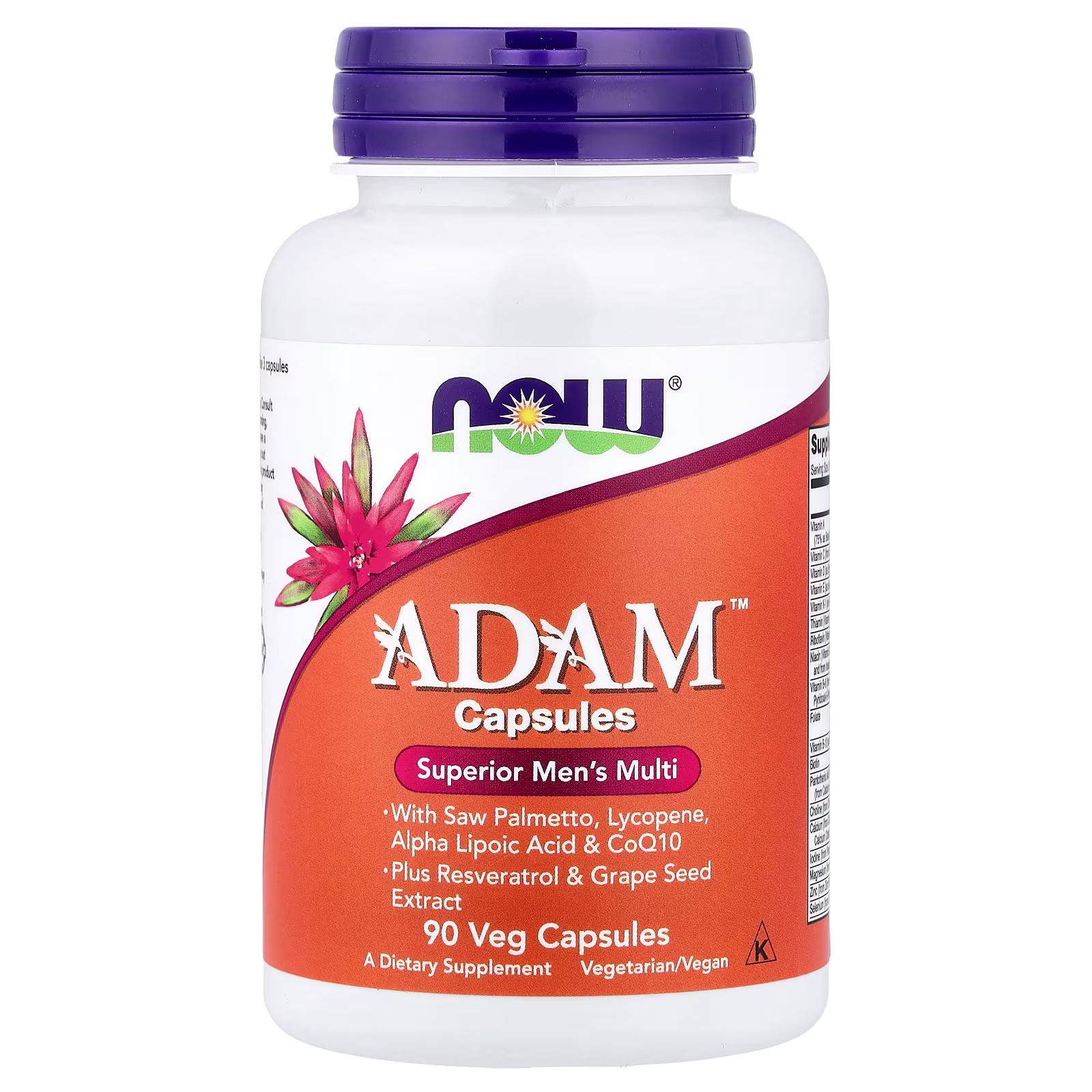 ADAM™, Suplemento multivitamínico superior para hombres, 90 cápsulas vegetales, NOW Foods