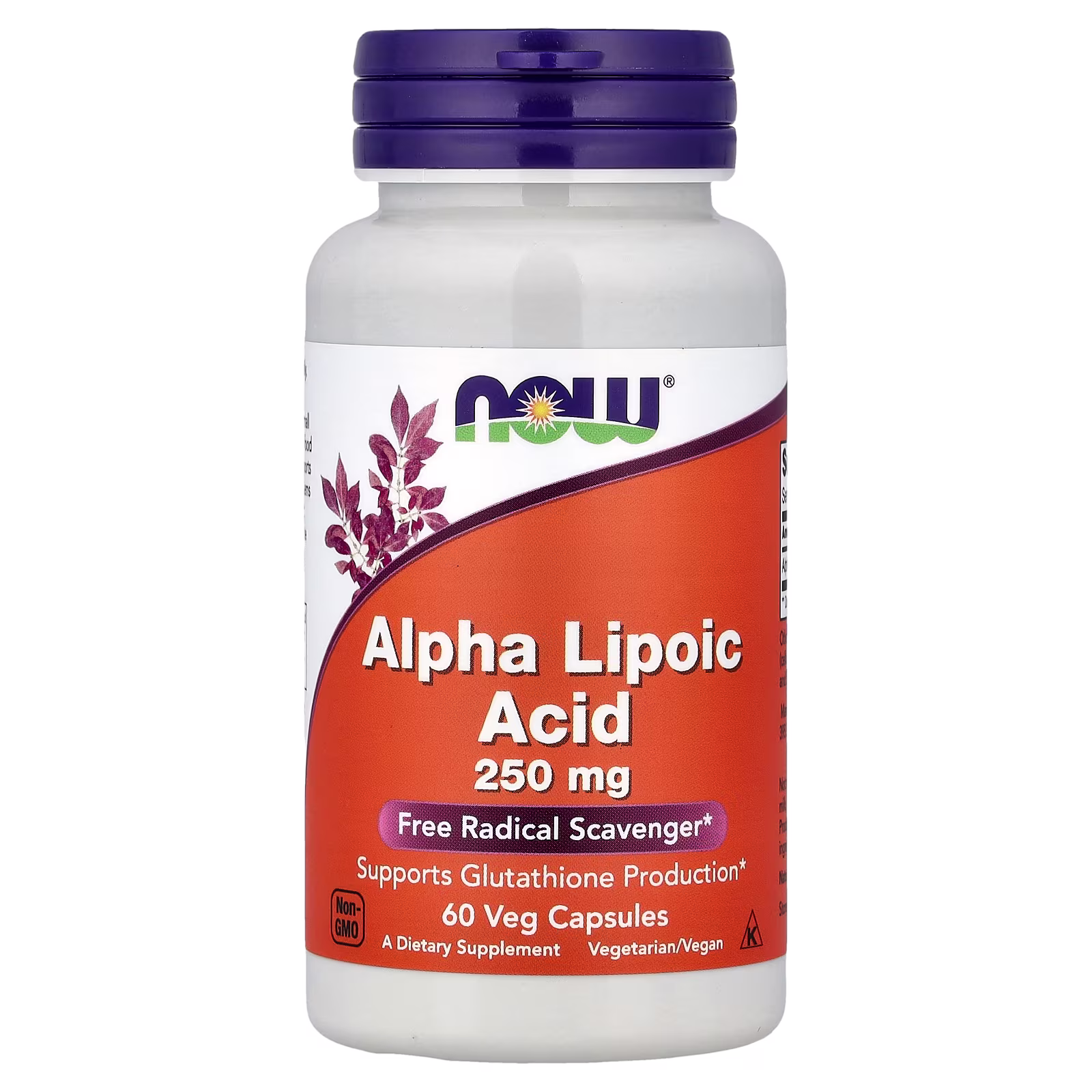 Ácido alfa-lipoico, 250 mg, 60 cápsulas vegetales, NOW Foods