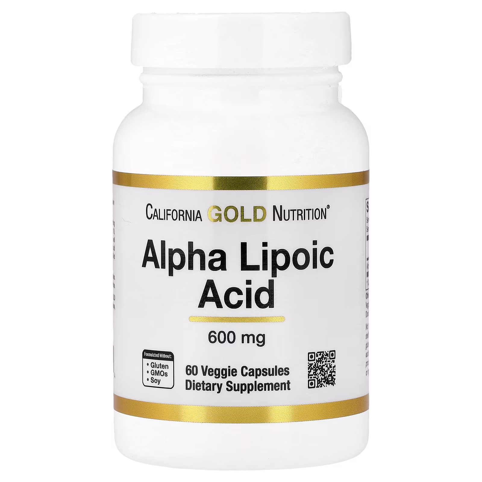 Ácido alfa-lipoico, 600 mg, 60 cápsulas vegetales, California Gold Nutrition