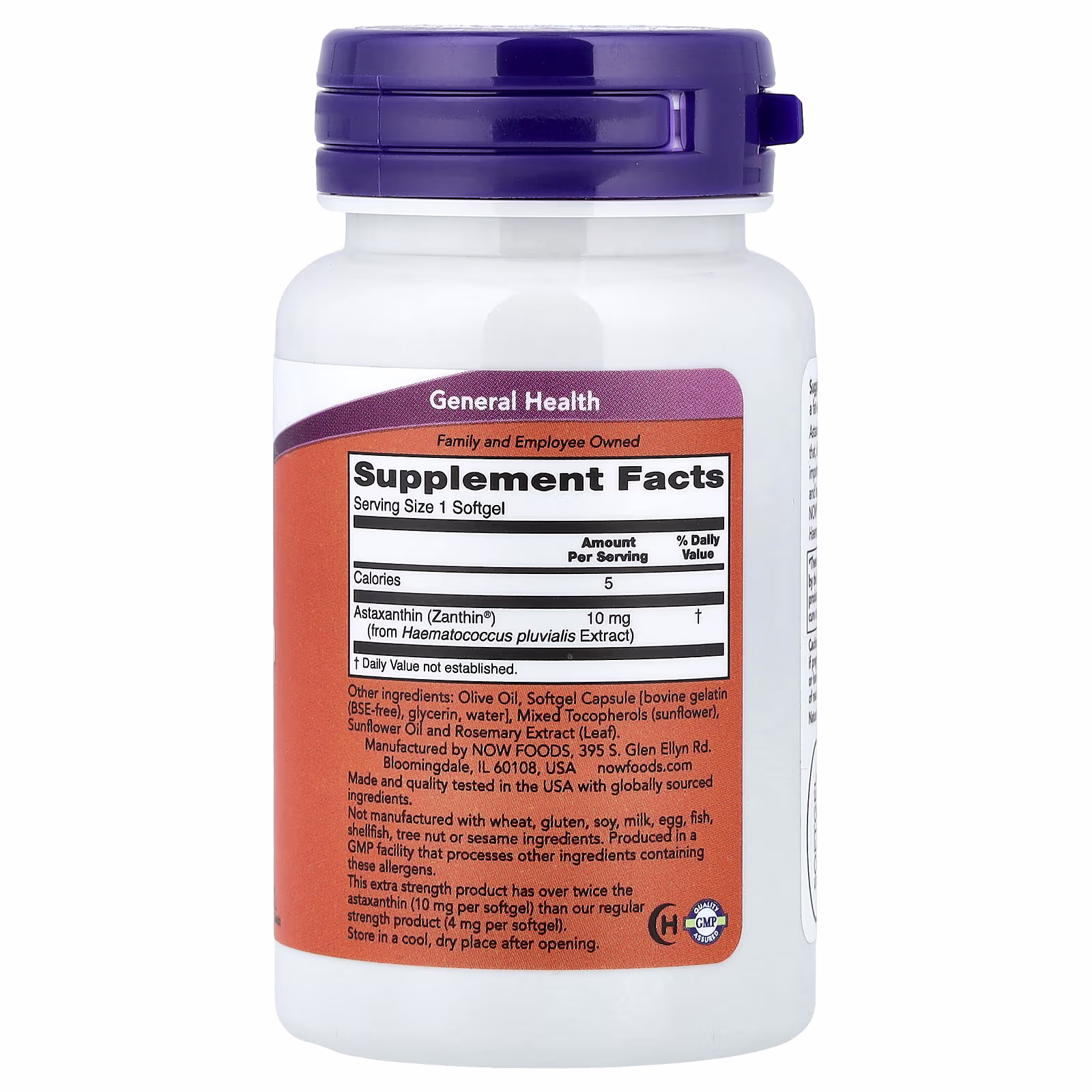 Astaxantina, 10 mg, 30 cápsulas blandas, NOW Foods