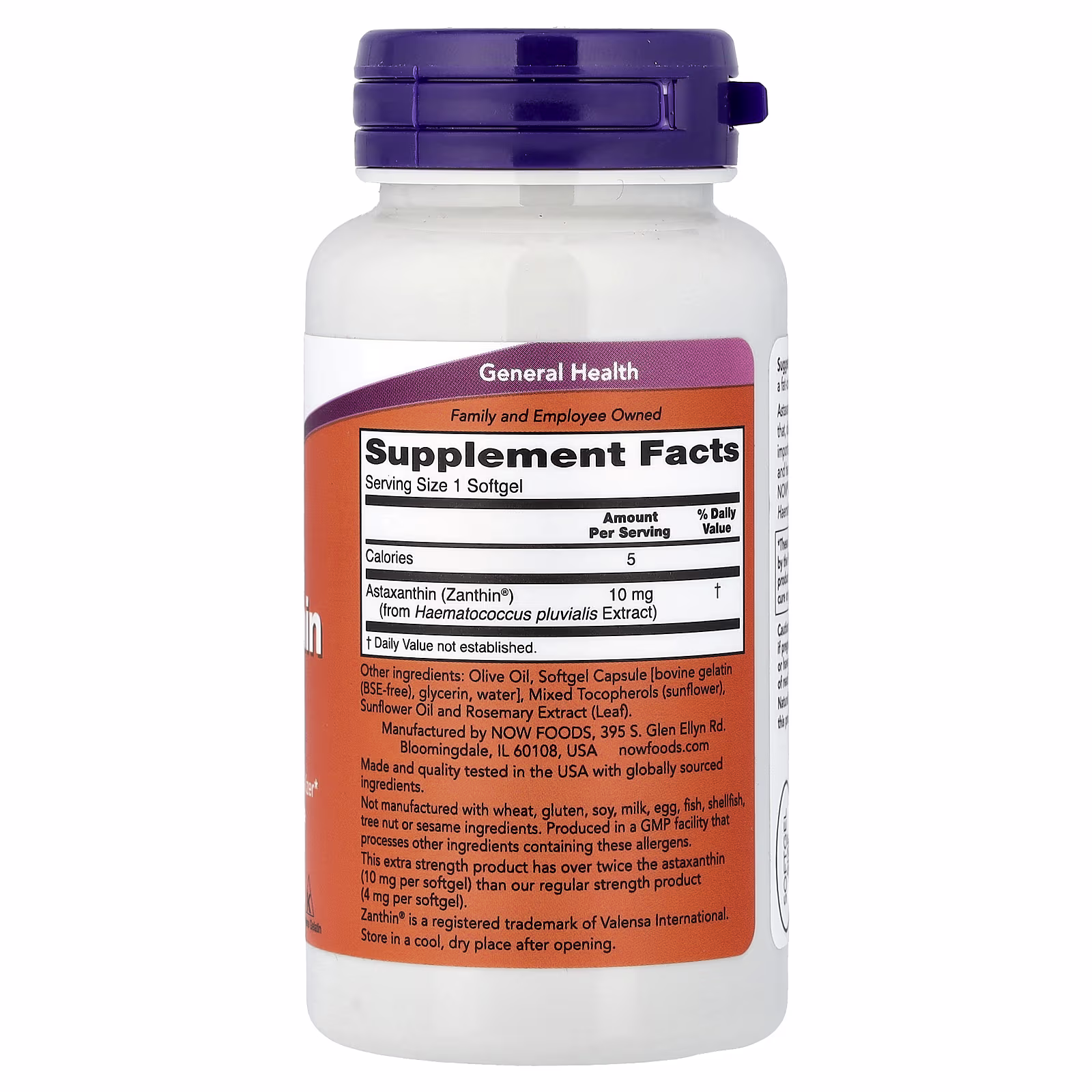 Astaxantina, 10 mg, 60 cápsulas blandas, NOW Foods