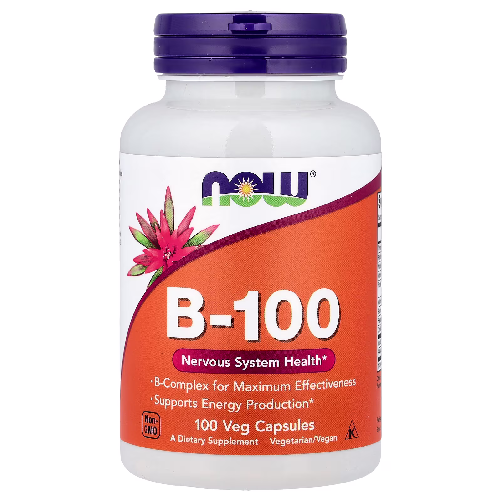 B-100, 100 cápsulas vegetales, NOW Foods