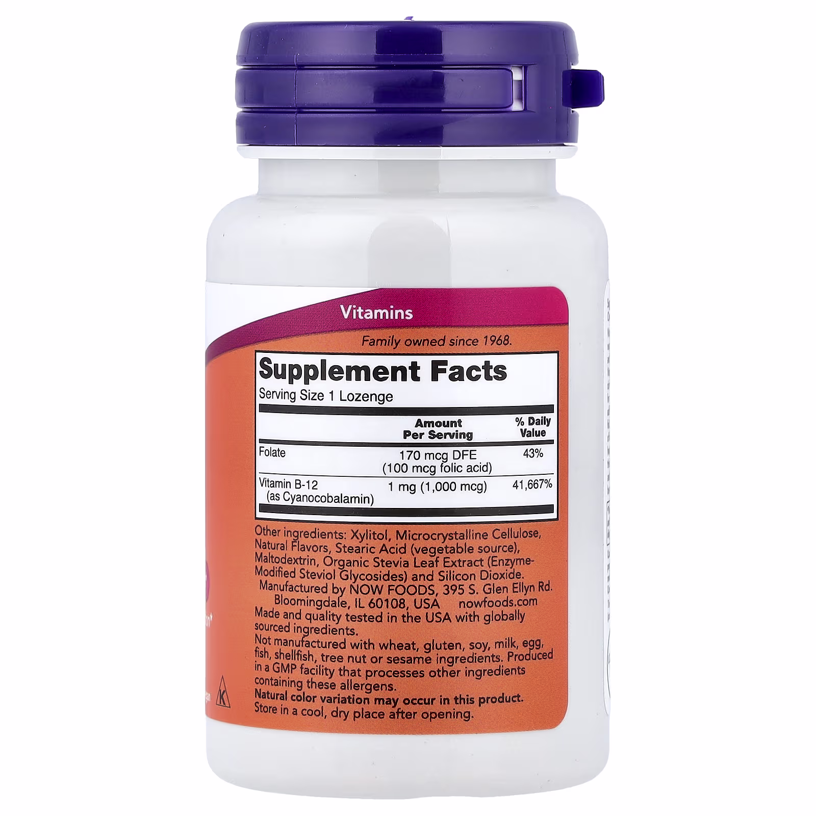 Vitamina B12, 100 pastillas, NOW Foods
