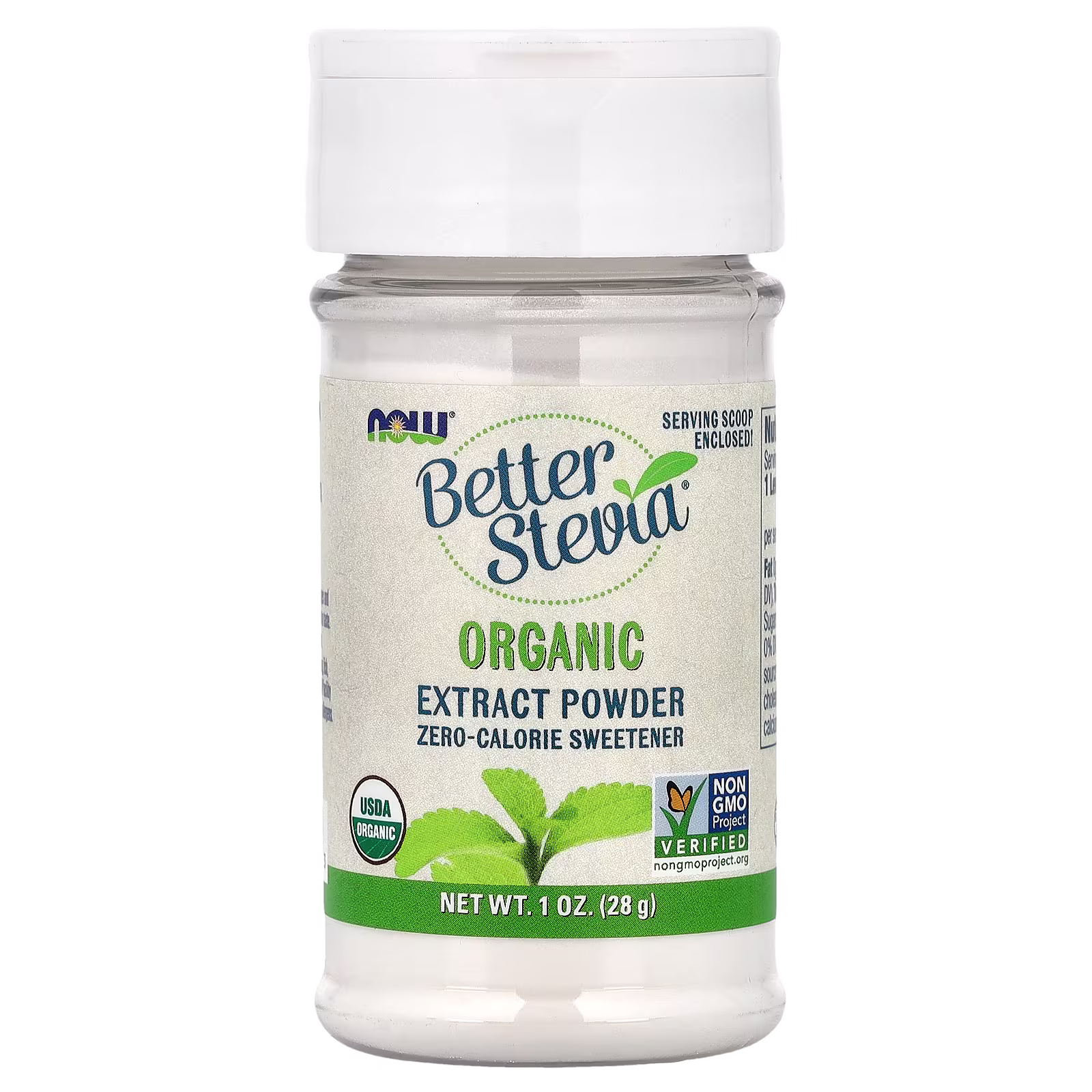 Better Stevia®, Extracto orgánico en polvo, 28 g (1 oz), NOW Foods