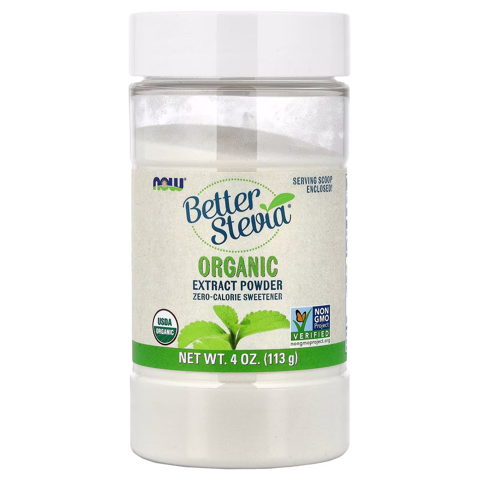 Better Stevia®, Extracto orgánico en polvo, 113 g (4 oz), NOW Foods