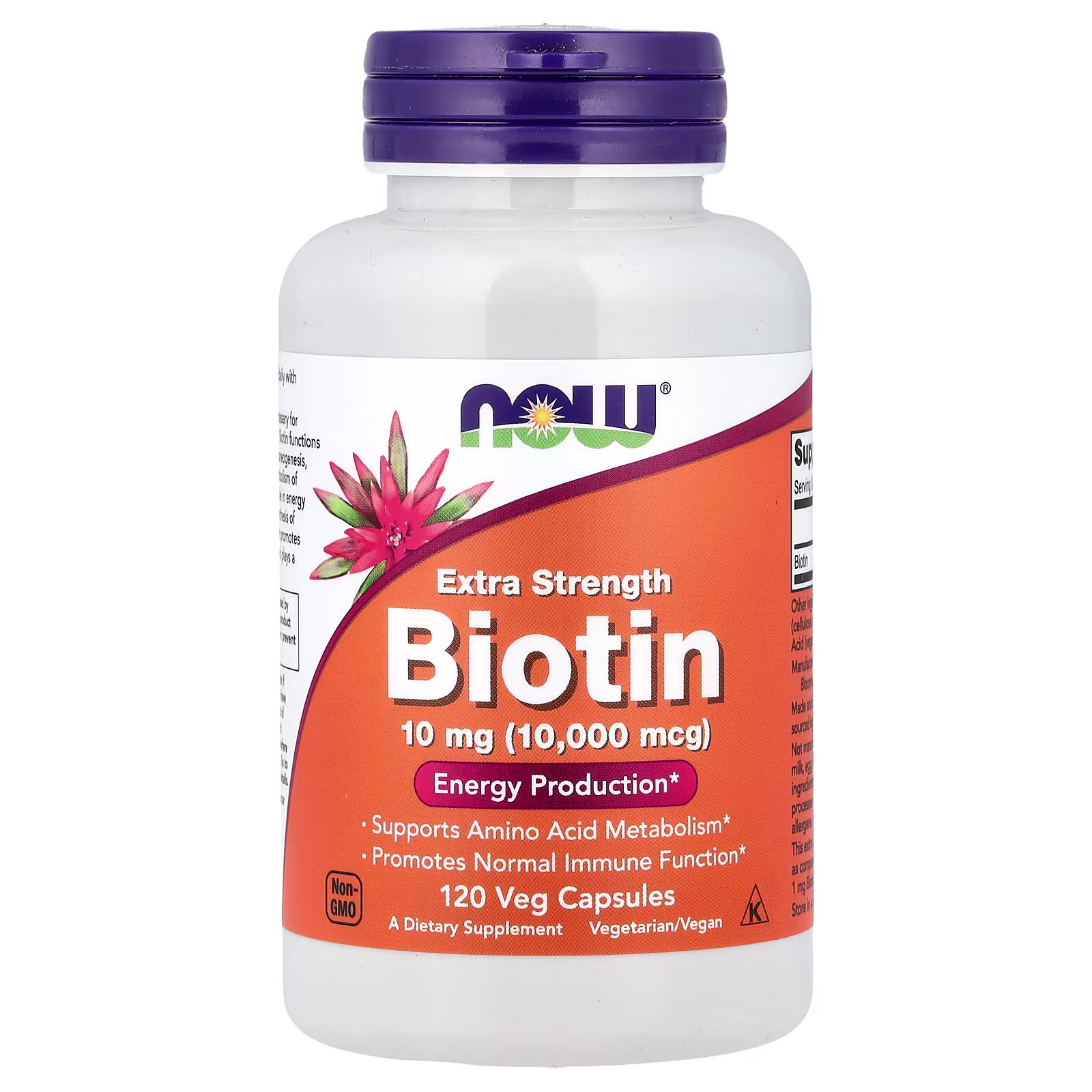 Biotina, 10 mg, 120 cápsulas vegetales, NOW Foods