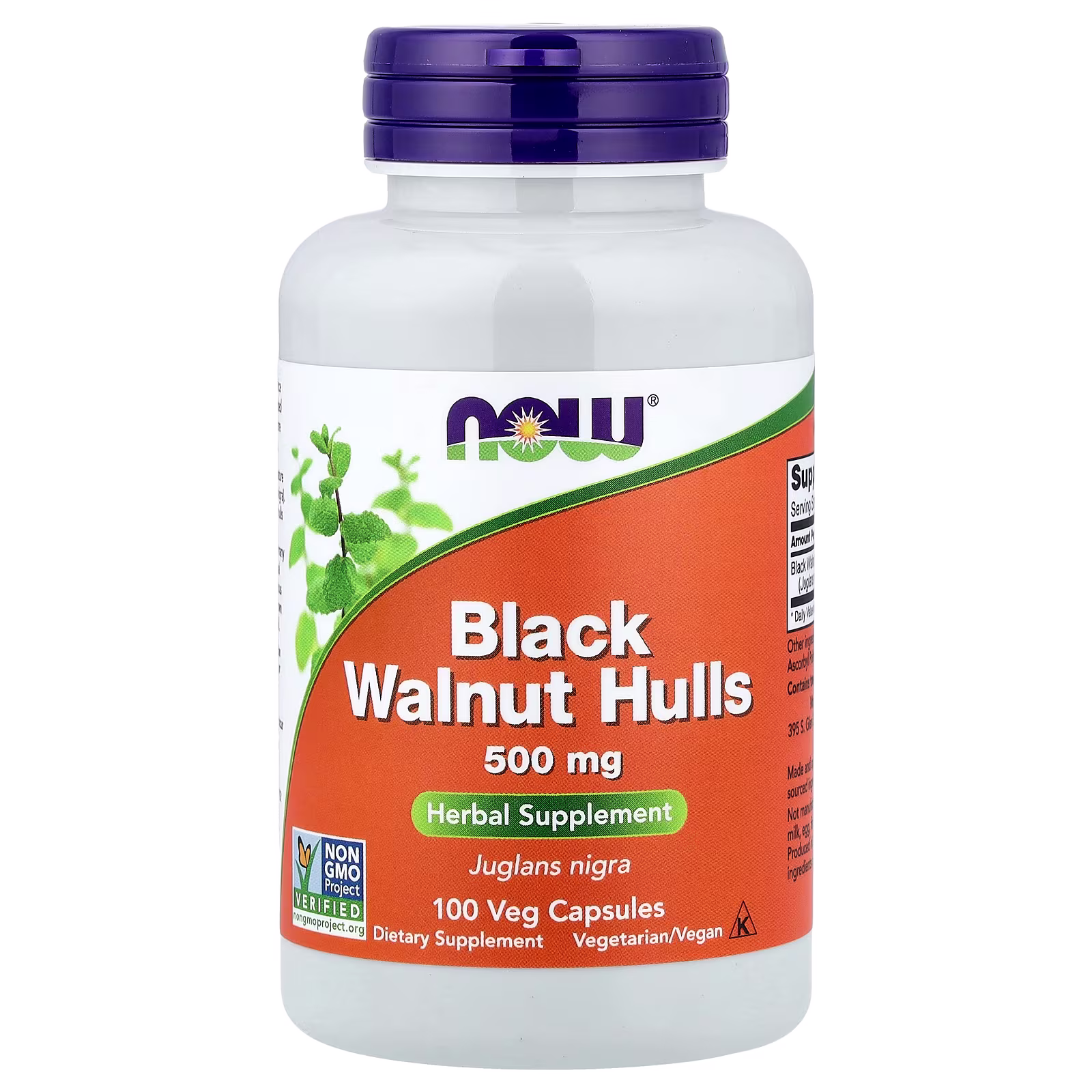 Cáscaras de nuez negra, 500 mg, 100 cápsulas vegetales, NOW Foods