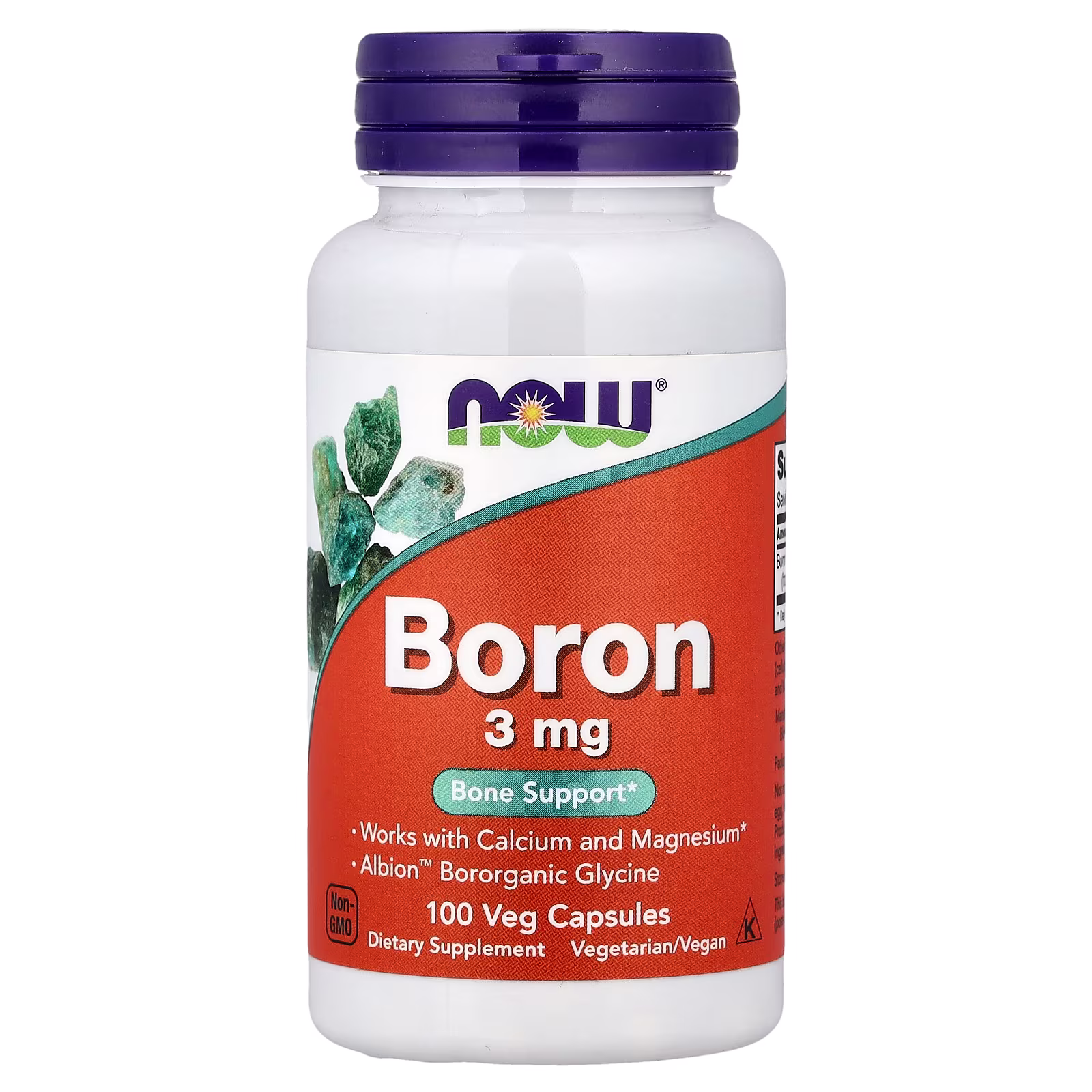 Boro, 3 mg, 100 cápsulas vegetales, NOW Foods