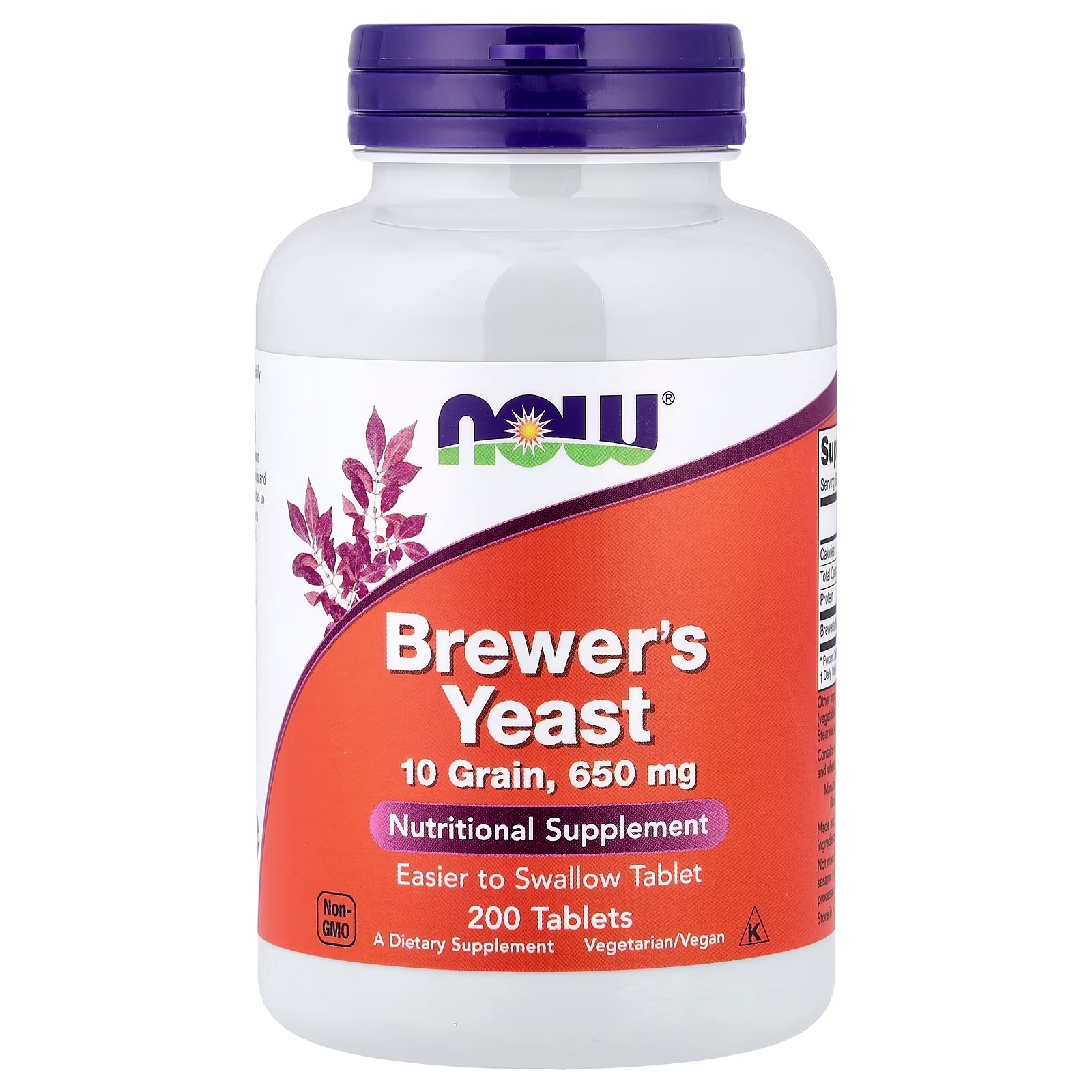 Levadura de cerveza, 650 mg, 200 tabletas, NOW Foods