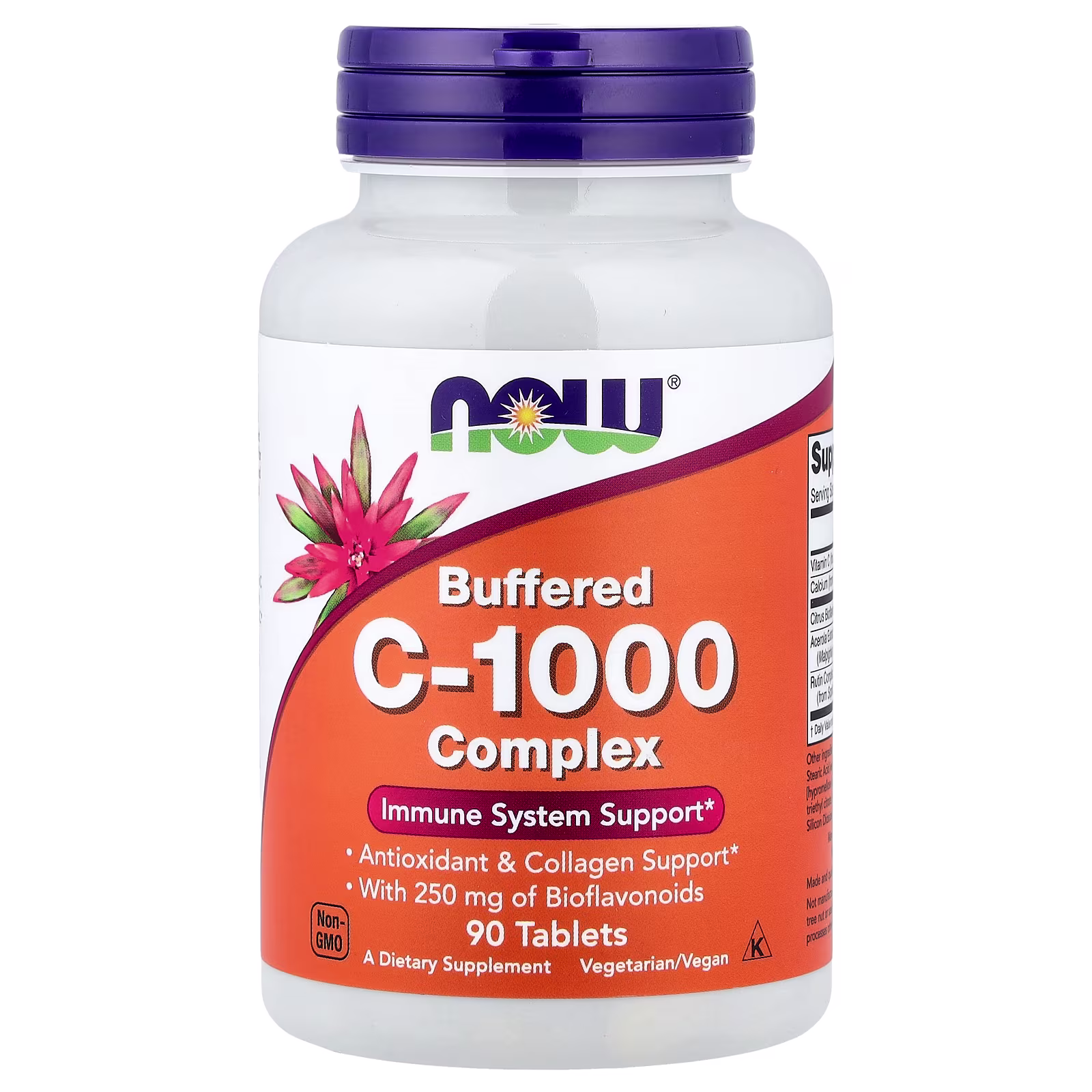 Vitamina C-1000 regulada con bioflavonoides, 90 tabletas, NOW Foods