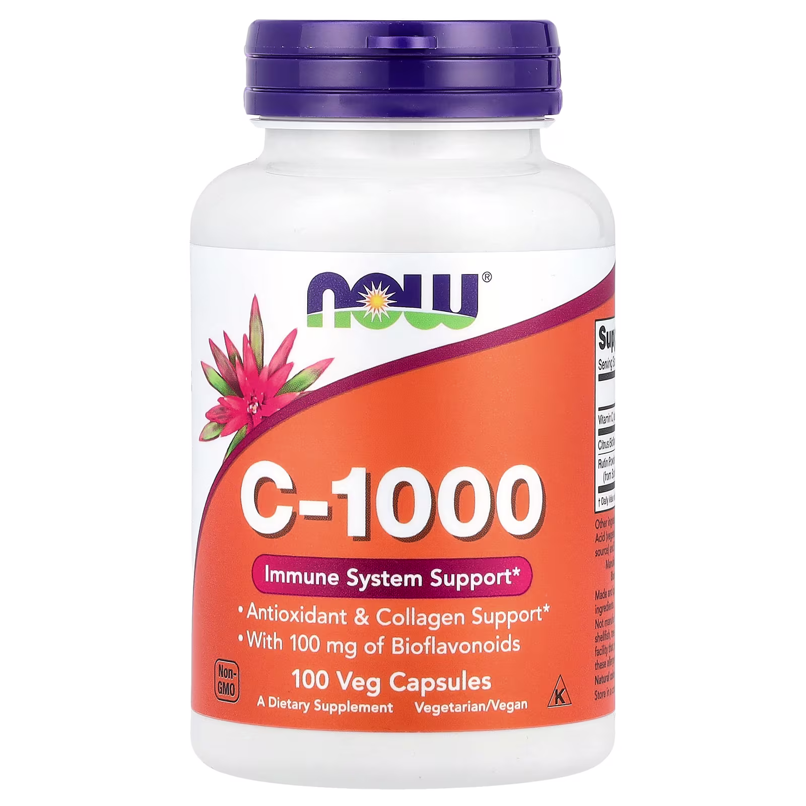 Vitamina C-1000, 100 cápsulas vegetales, NOW Foods