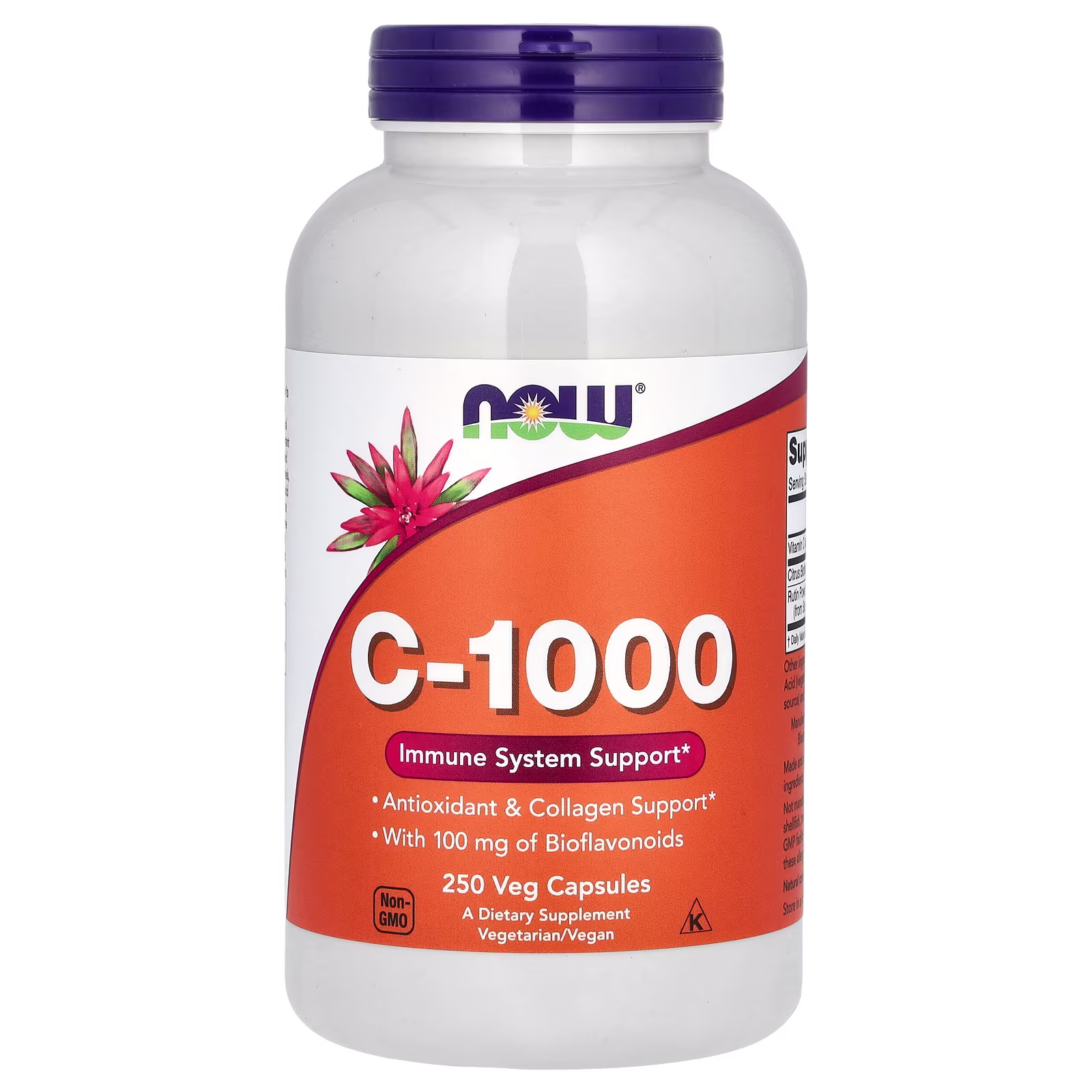 Vitamina C-1000, 250 cápsulas vegetales, NOW Foods