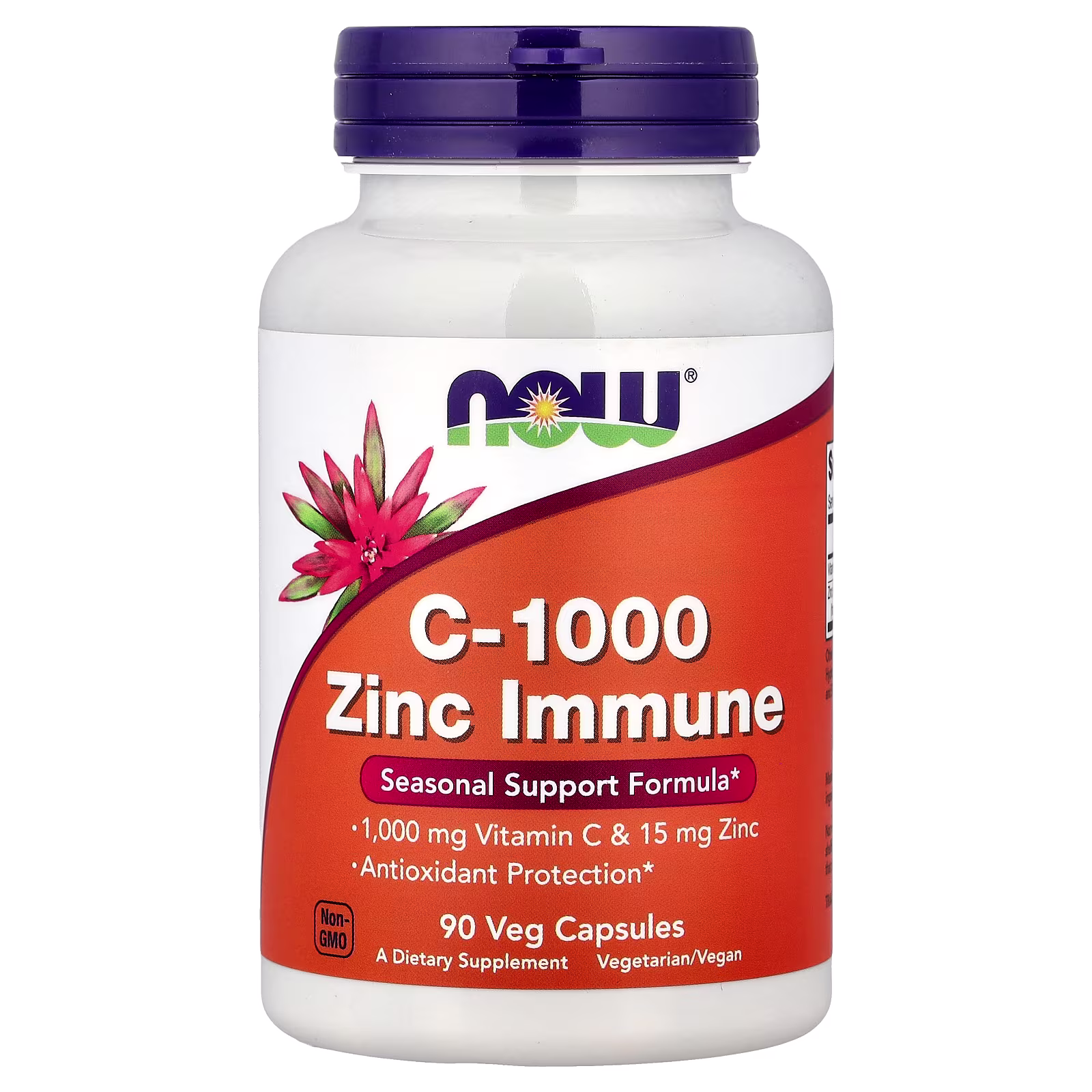 Suplemento inmunitario con vitamina C-1000 y zinc, 90 cápsulas vegetales, NOW Foods