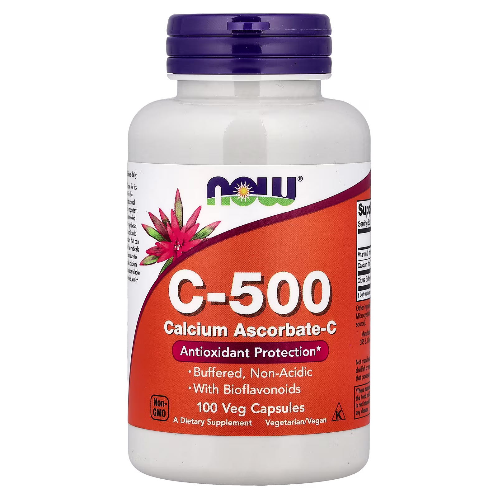 C-500, Ascorbato de calcio-C, 100 cápsulas, NOW Foods
