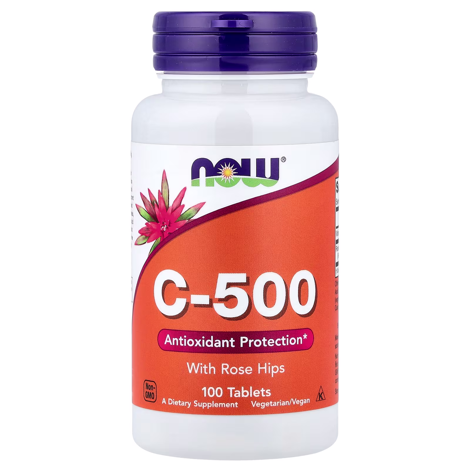 Vitamina C-500 con rosa mosqueta, 100 tabletas, NOW Foods
