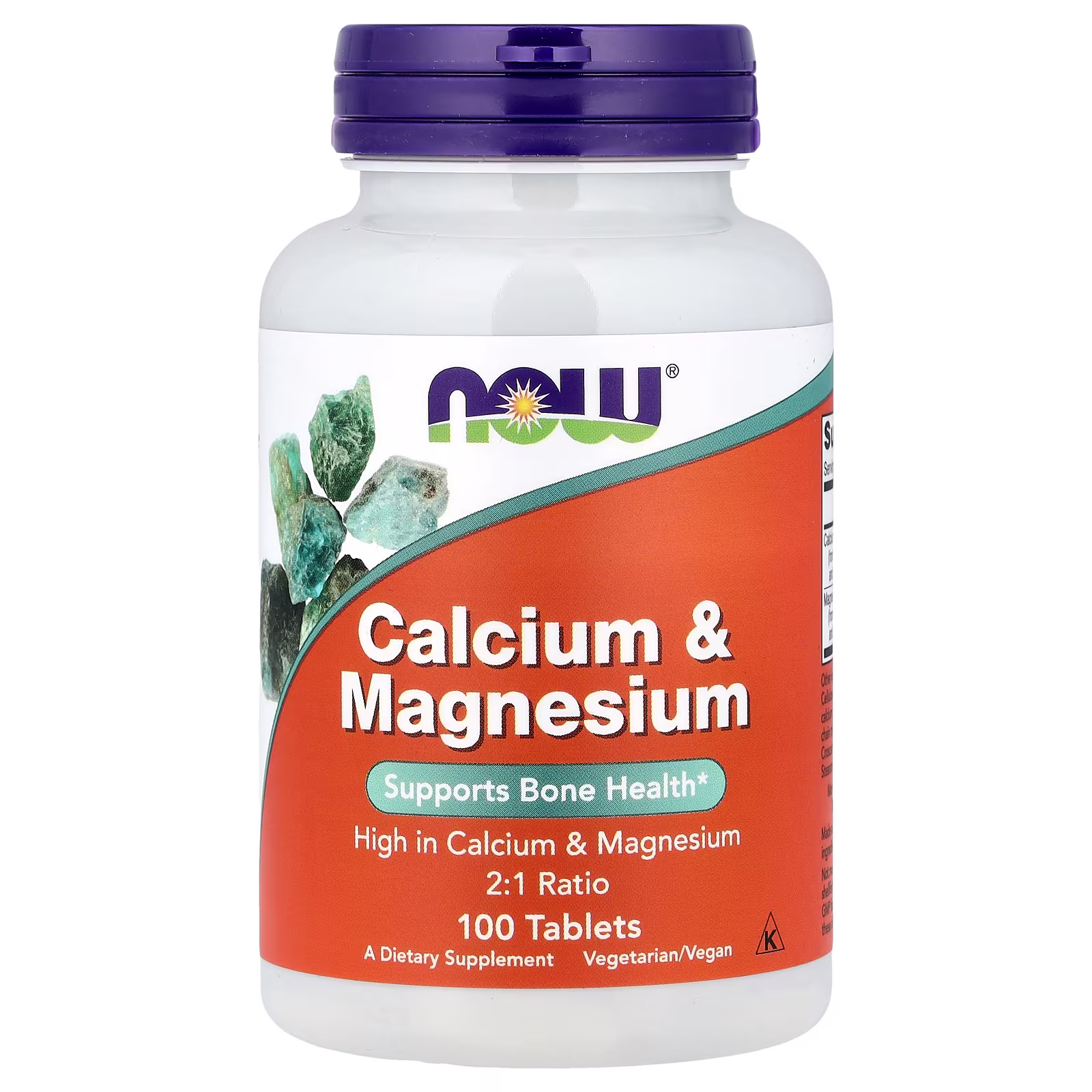 Calcio y magnesio, 100 tabletas, NOW Foods