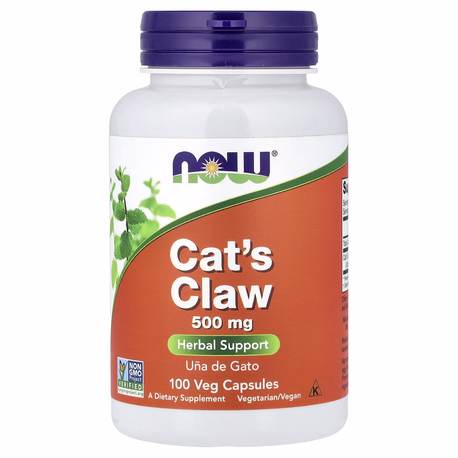 Uña de gato, 500 mg, 100 cápsulas vegetales, NOW Foods
