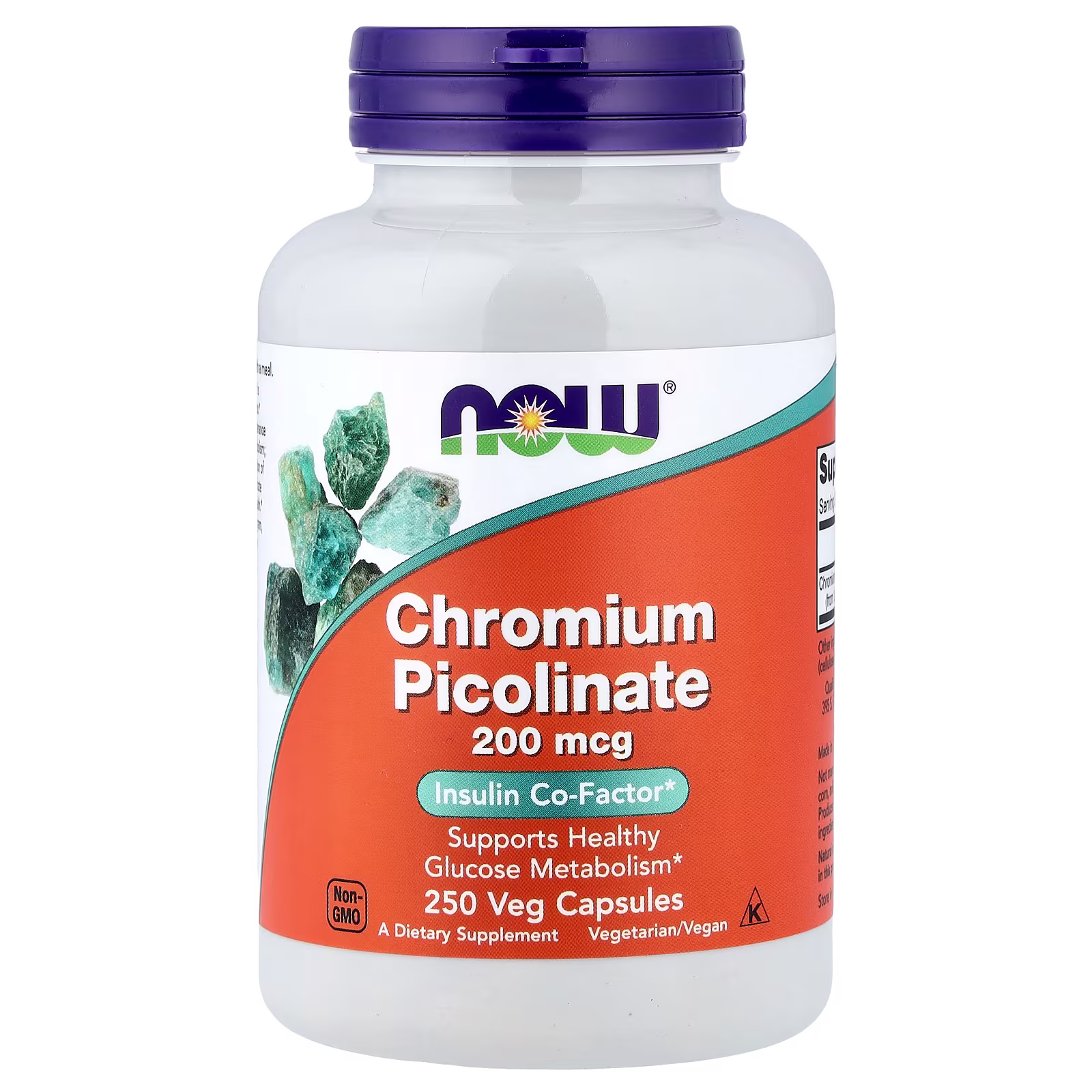 Picolinato de cromo, 200 mcg, 250 cápsulas vegetales, NOW Foods