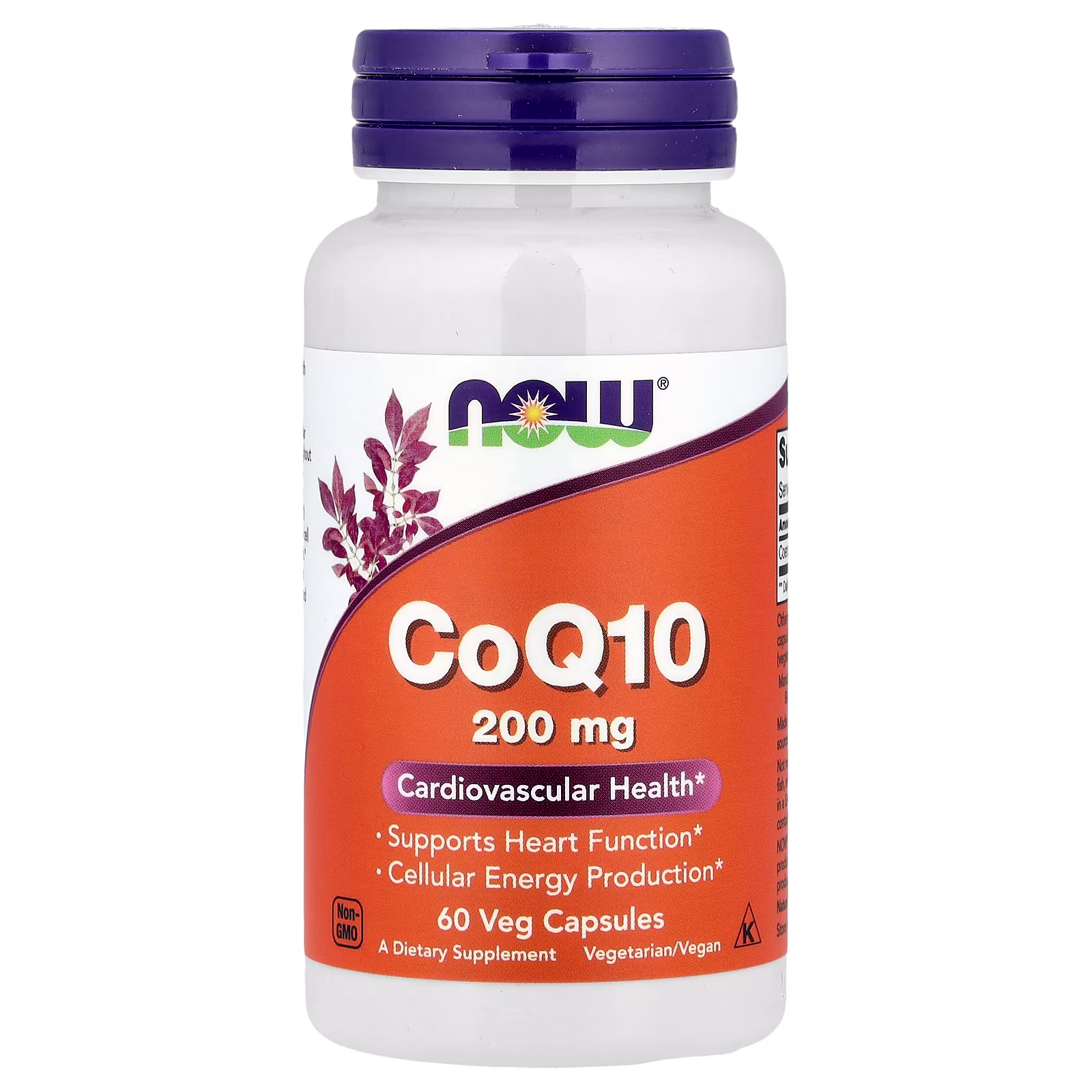 CoQ10, 200 mg, 60 cápsulas vegetales, NOW Foods