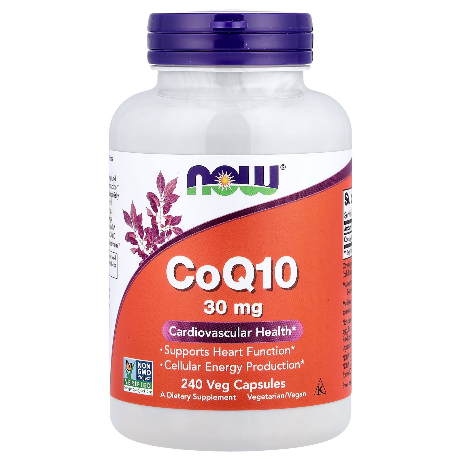 CoQ10, 30 mg, 240 cápsulas vegetales, NOW Foods