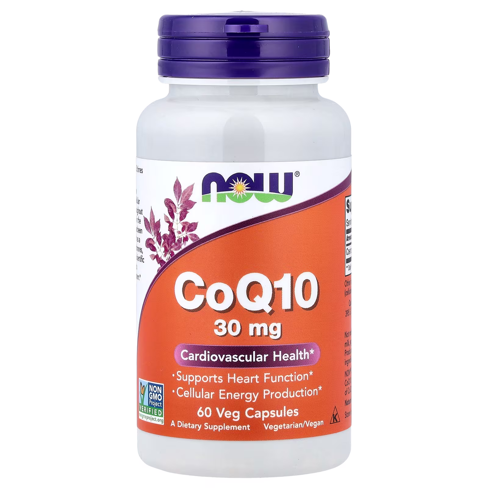 CoQ10, 30 mg, 60 cápsulas vegetales, NOW Foods