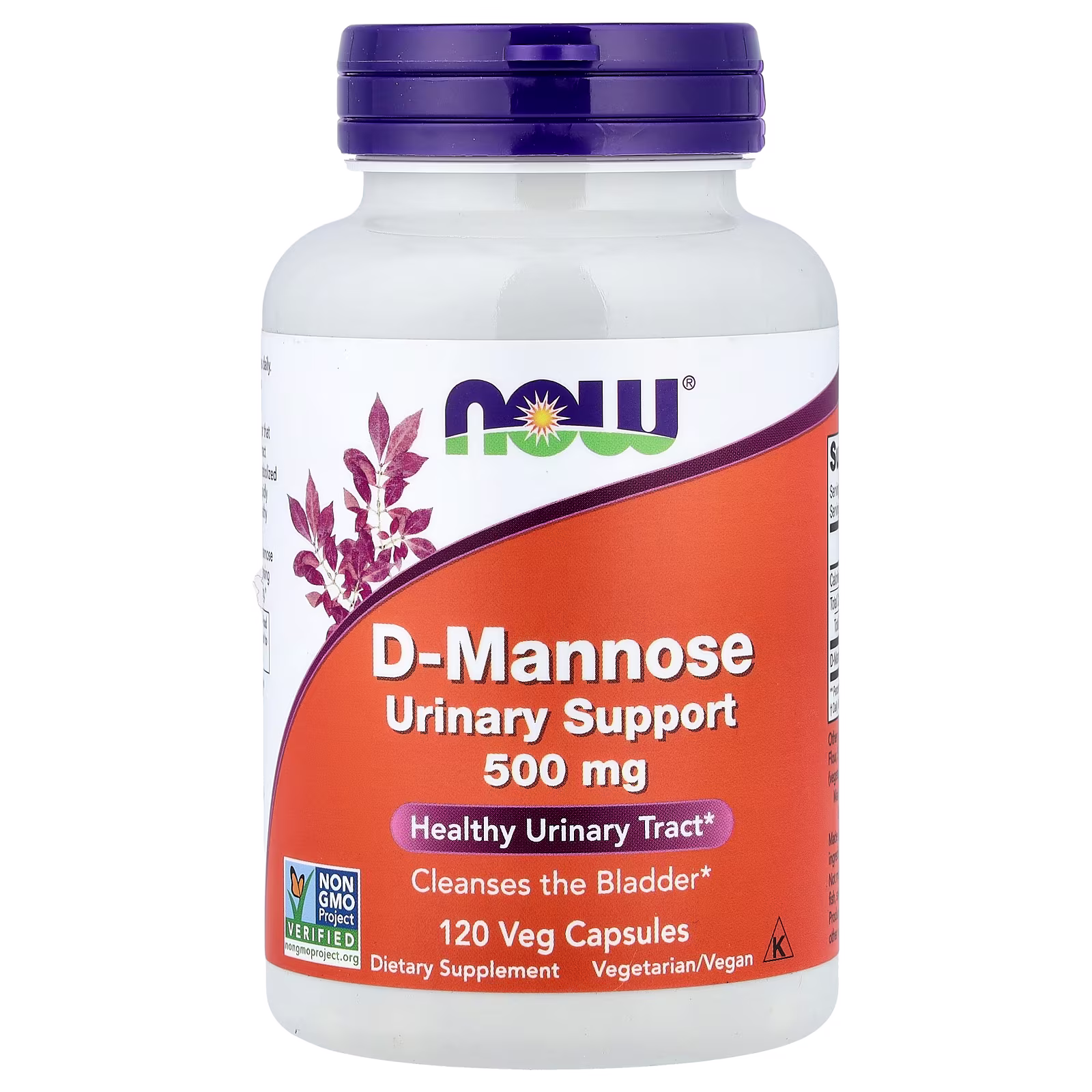 D-manosa, 500 mg, 120 cápsulas vegetales, NOW Foods