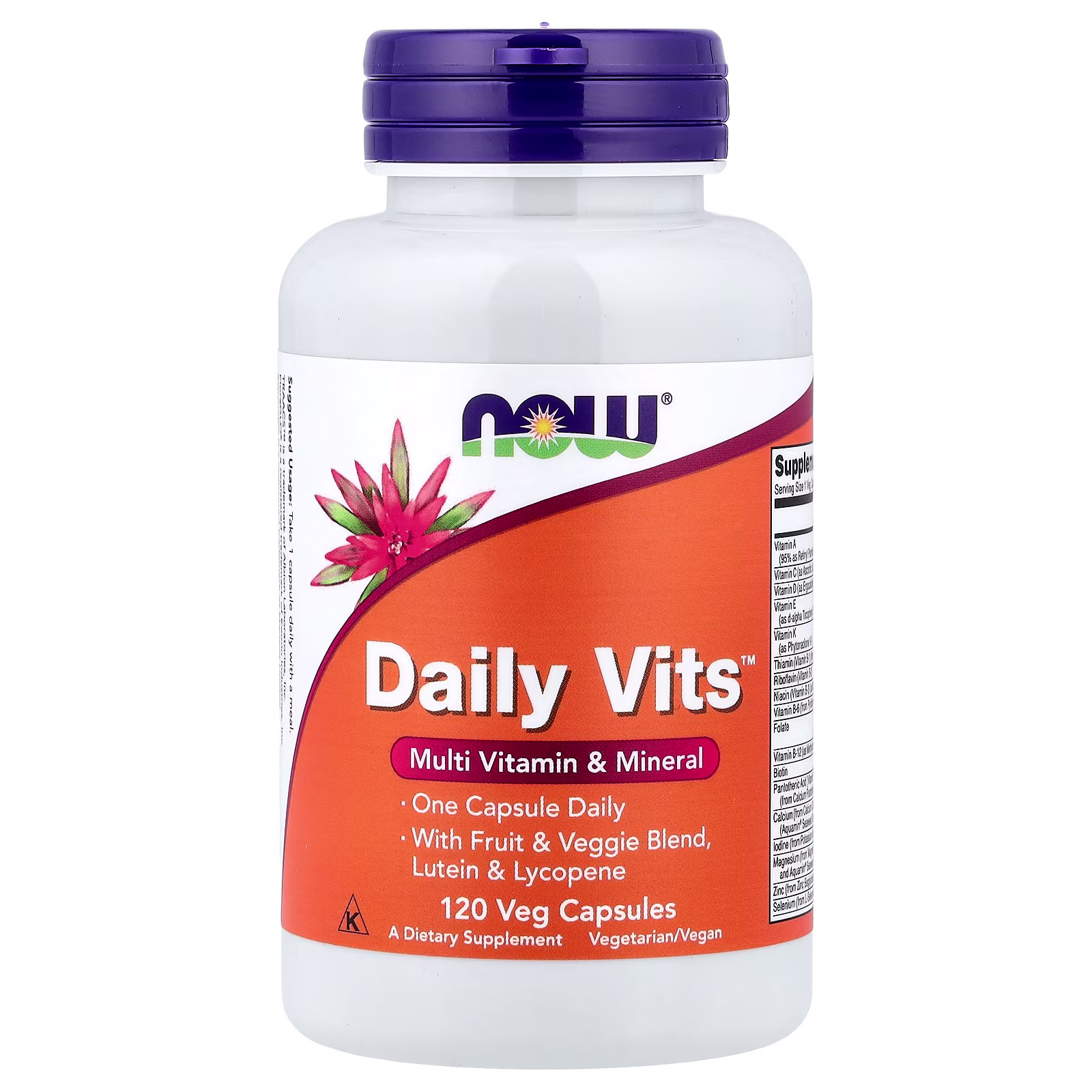Daily Vits™, Suplemento multivitamínico y multimineral, 120 cápsulas vegetales, NOW Foods