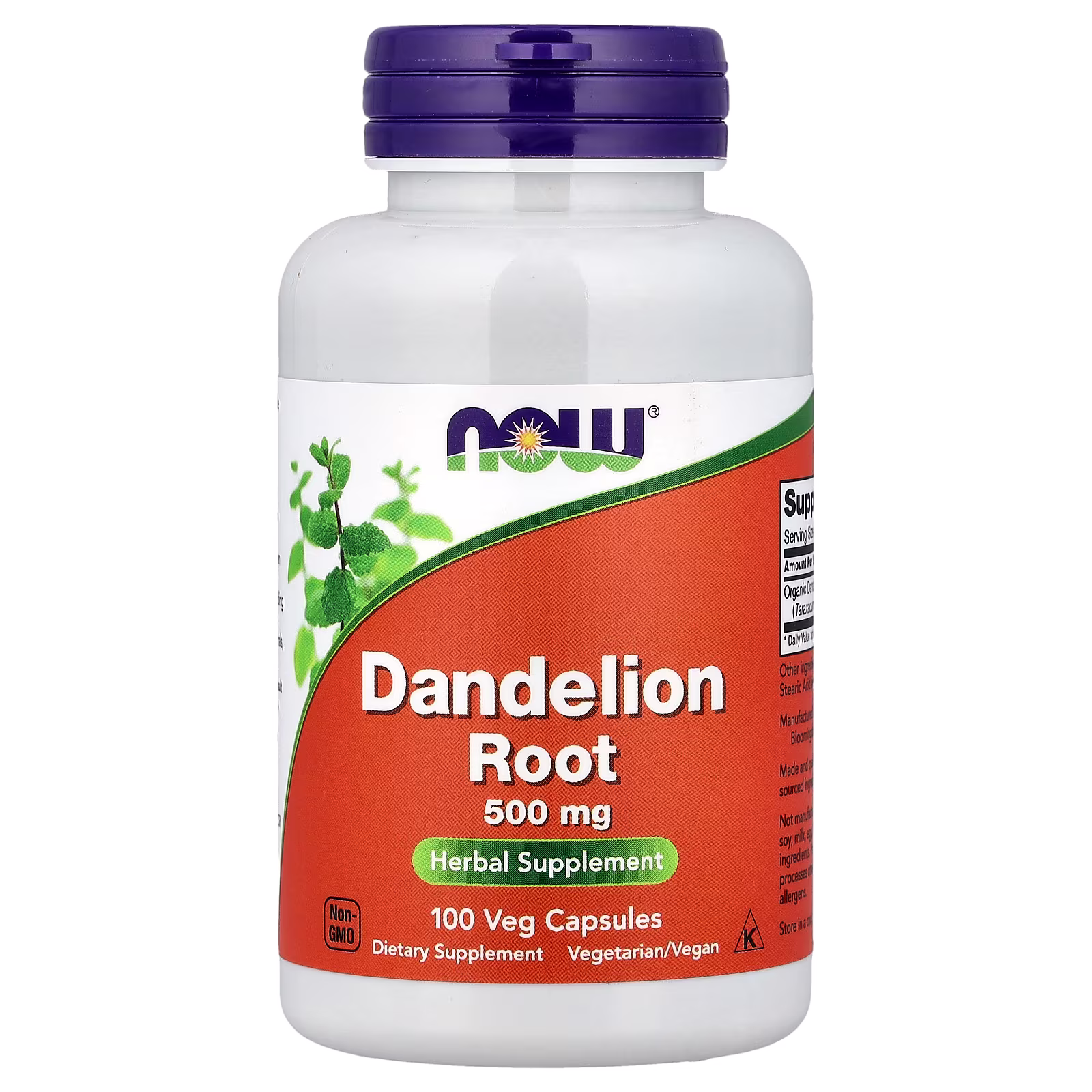 Raíz de diente de león, 500 mg, 100 cápsulas vegetales, NOW Foods